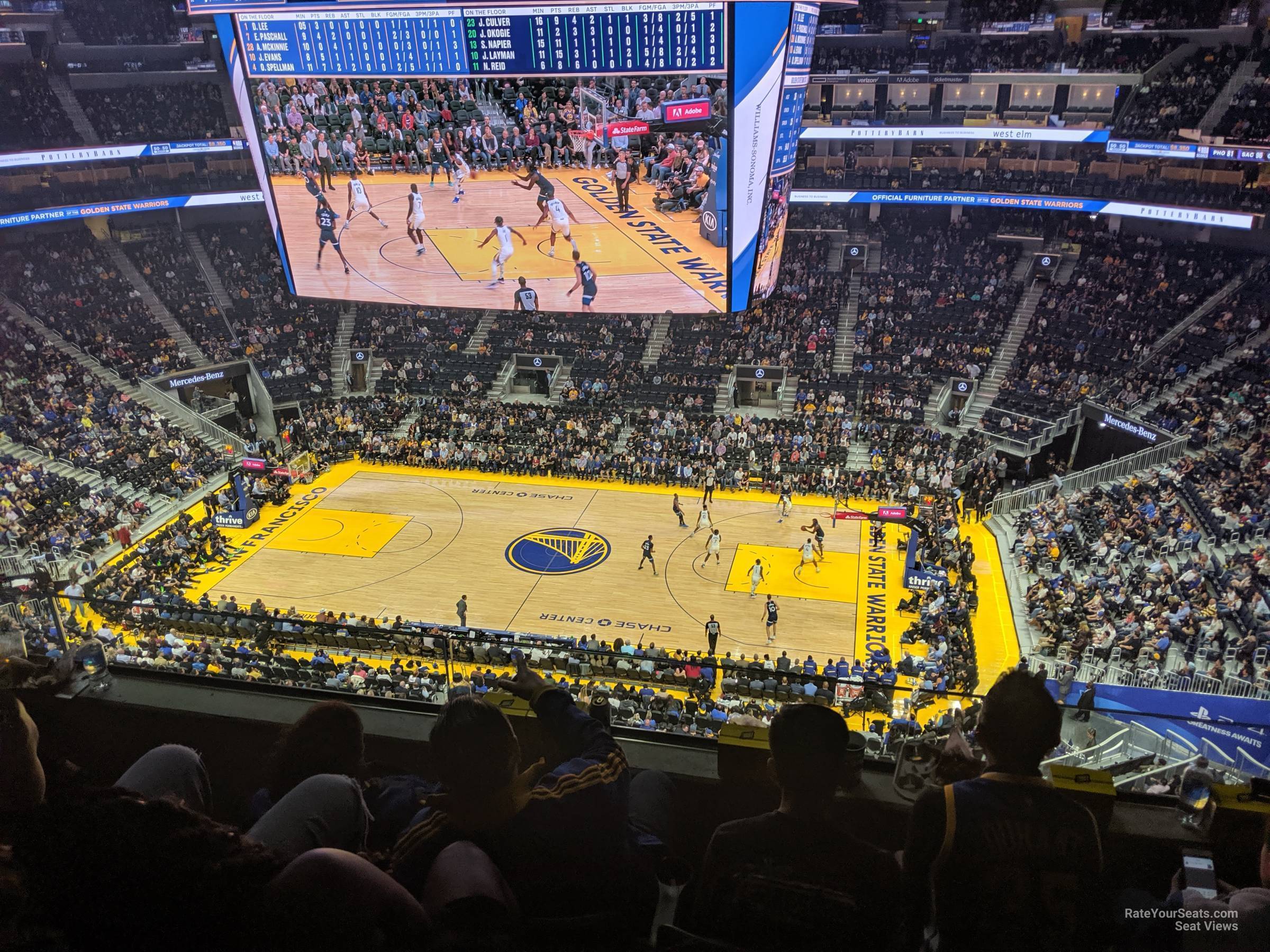 section 205, row 8 seat view  for basketball - chase center