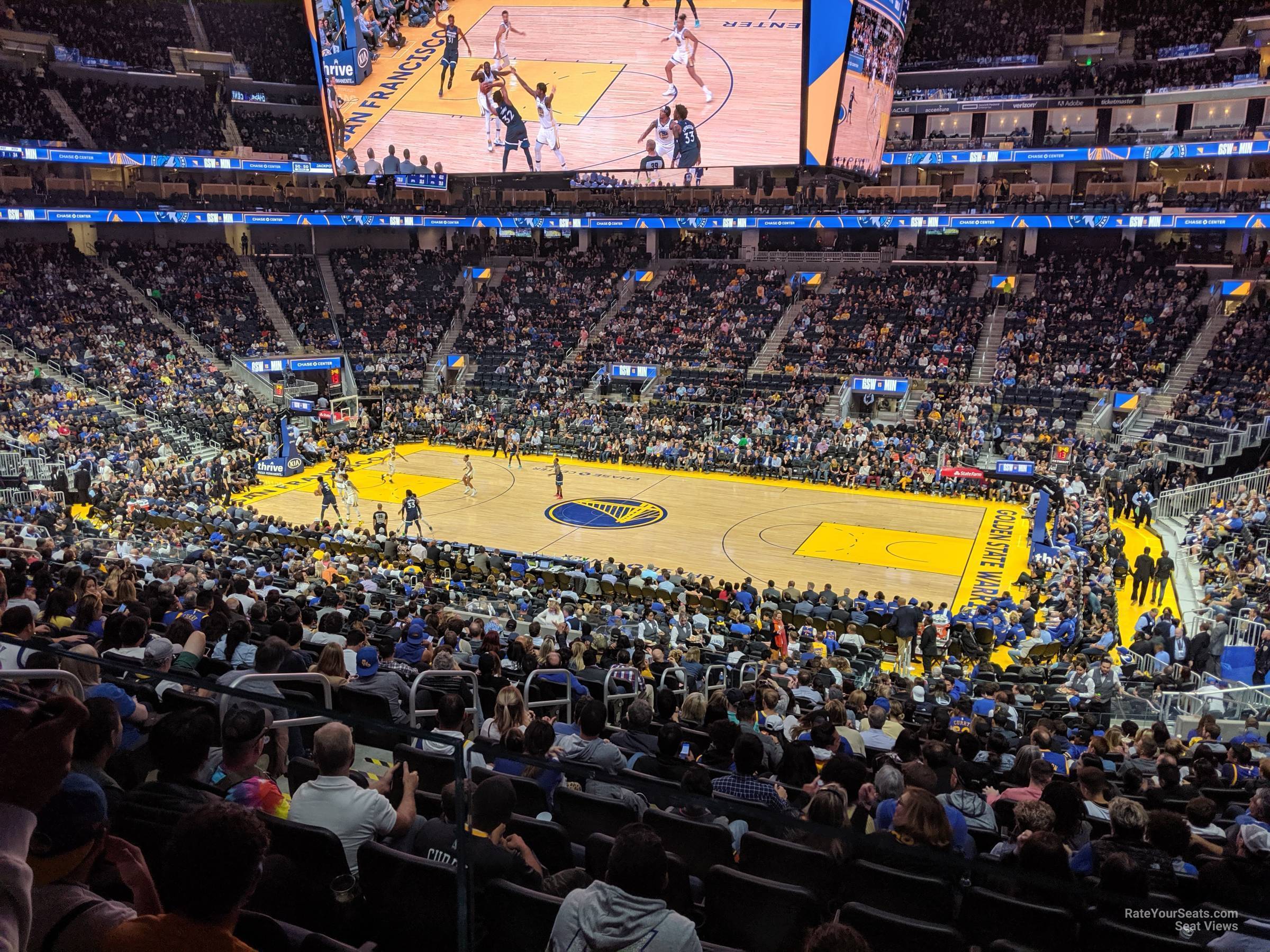 section 102, row 20 seat view  for basketball - chase center