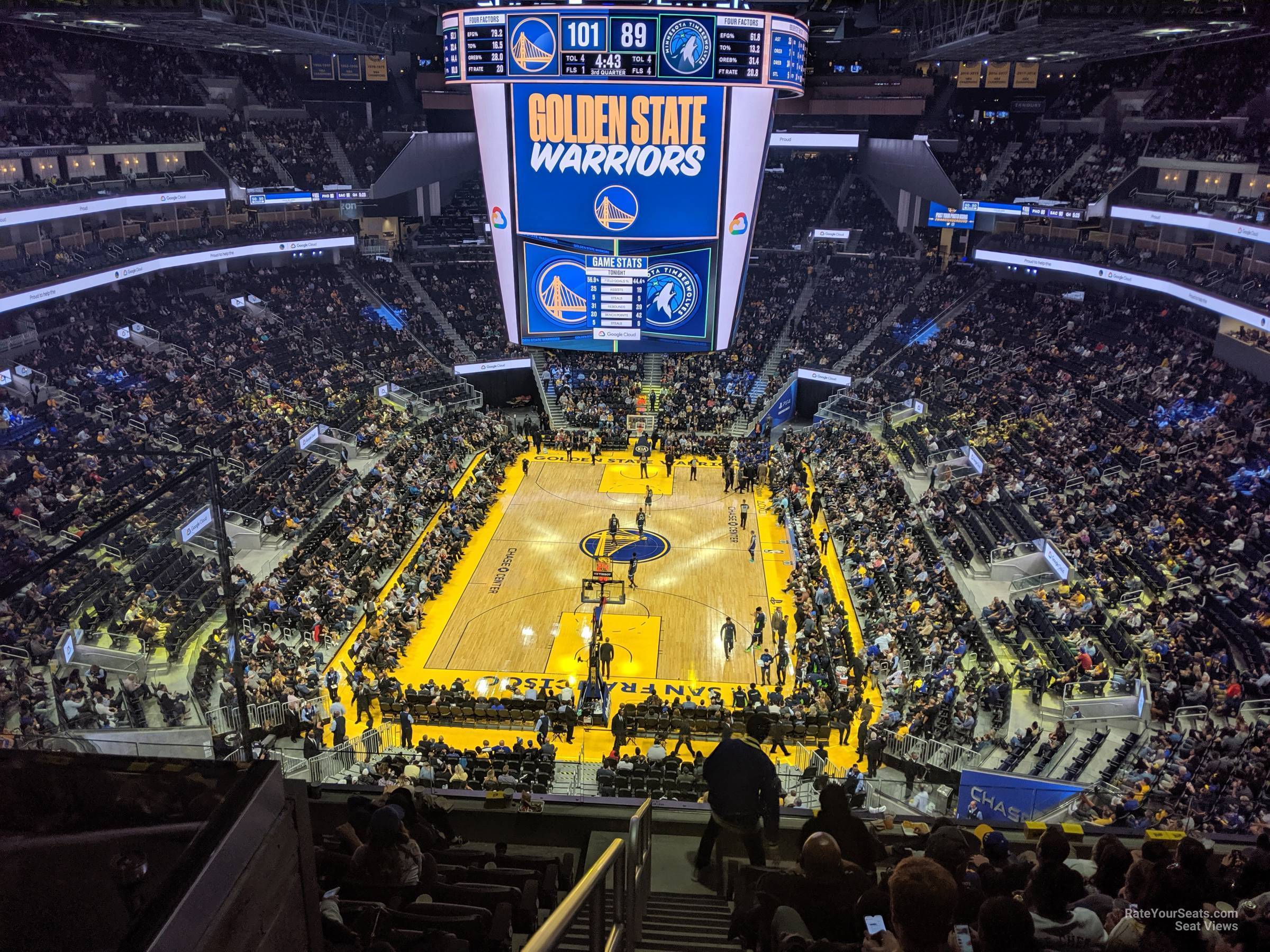 section 212, row 8 seat view  for basketball - chase center