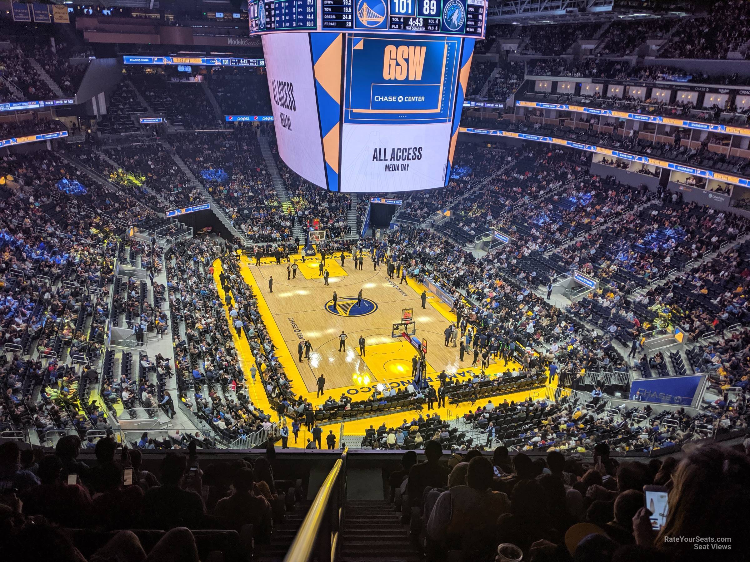 section 214, row 8 seat view  for basketball - chase center