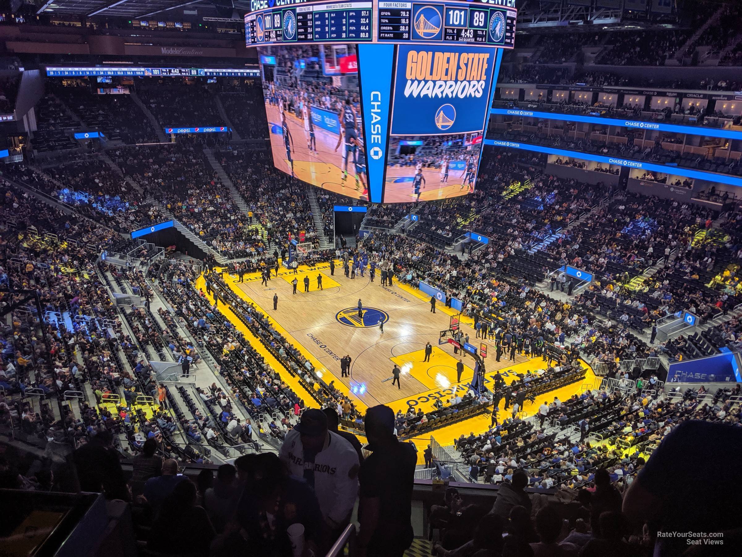 section 215, row 8 seat view  for basketball - chase center