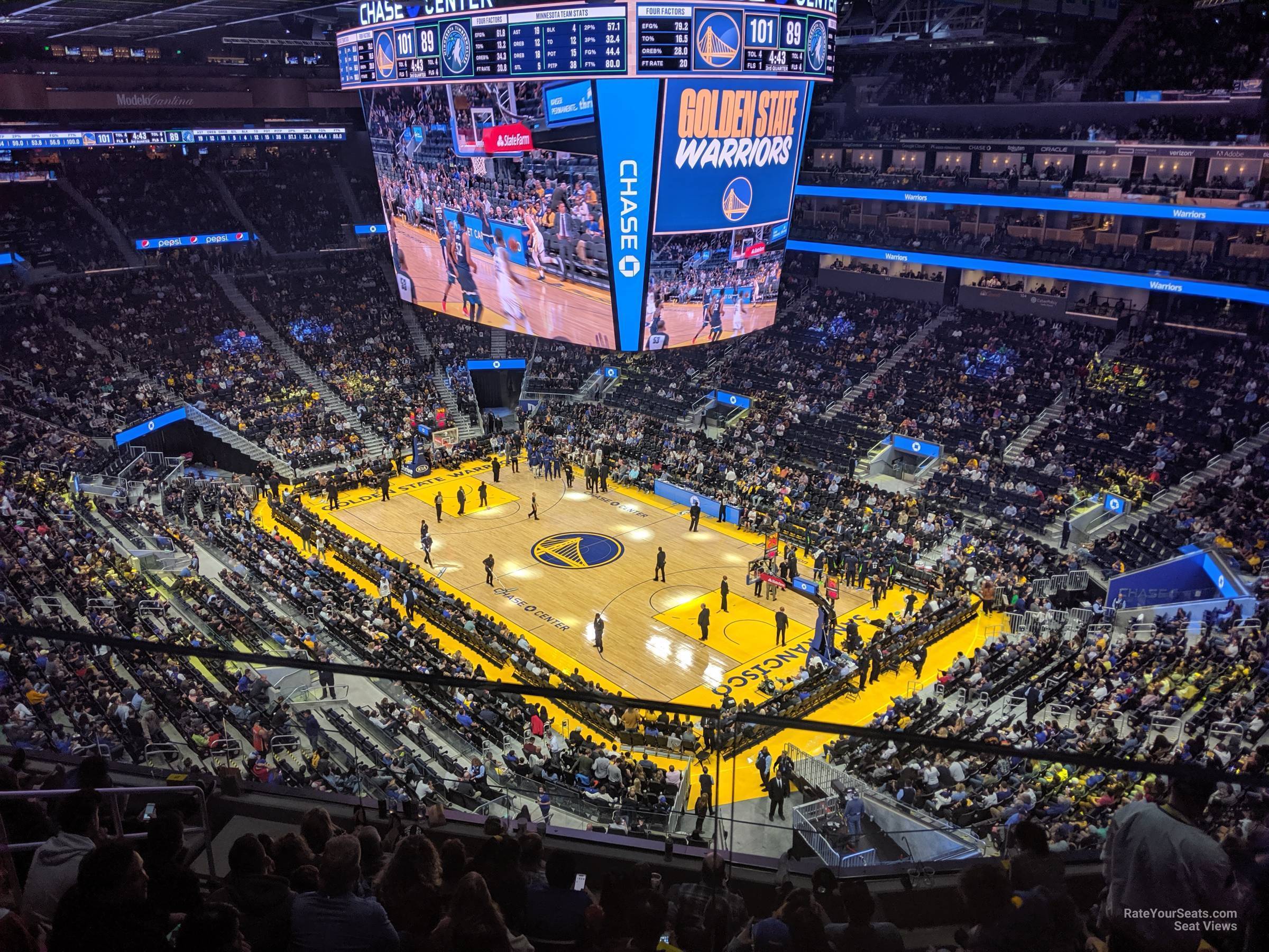 section 216, row 8 seat view  for basketball - chase center