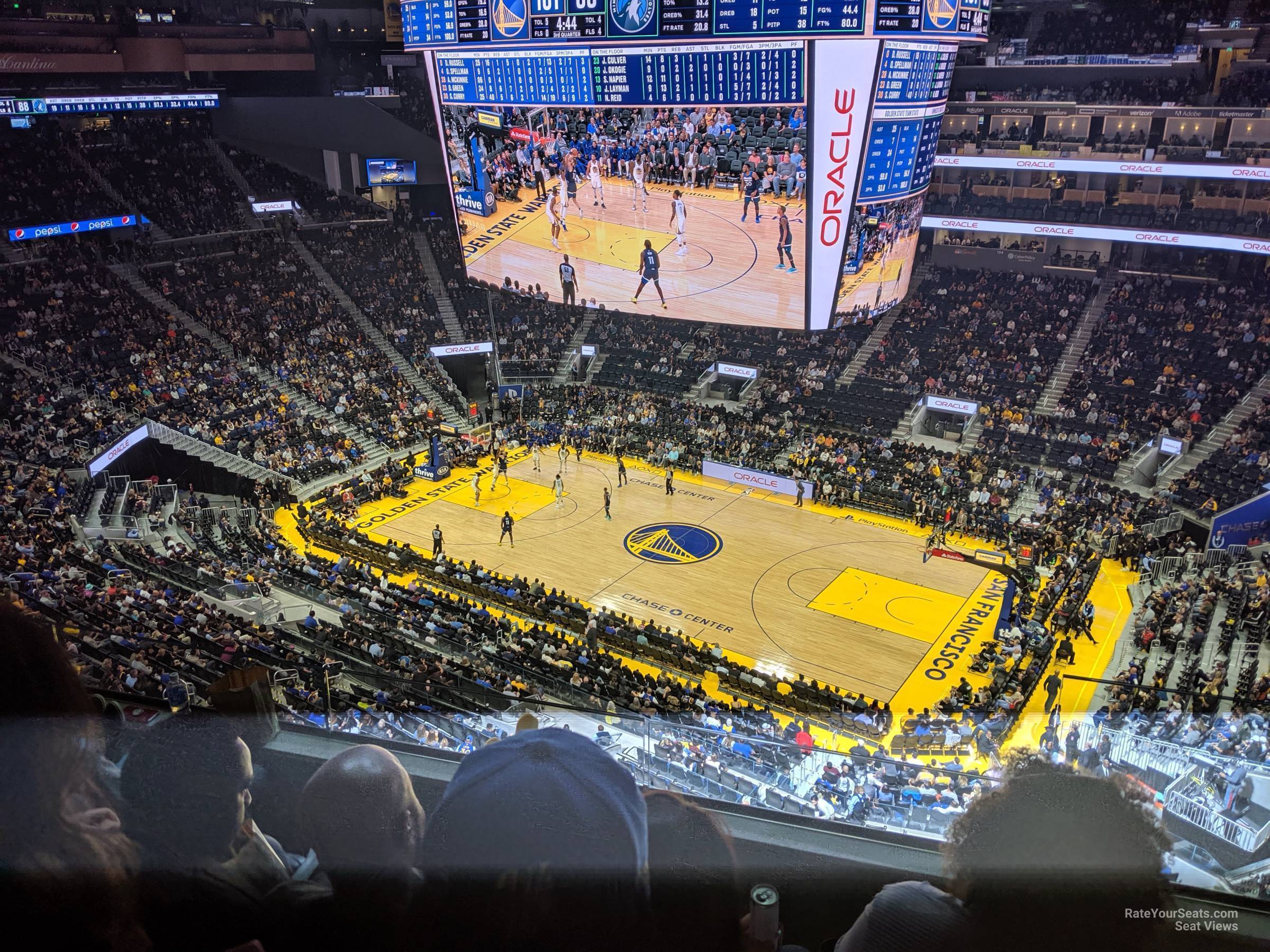 section 218, row 8 seat view  for basketball - chase center