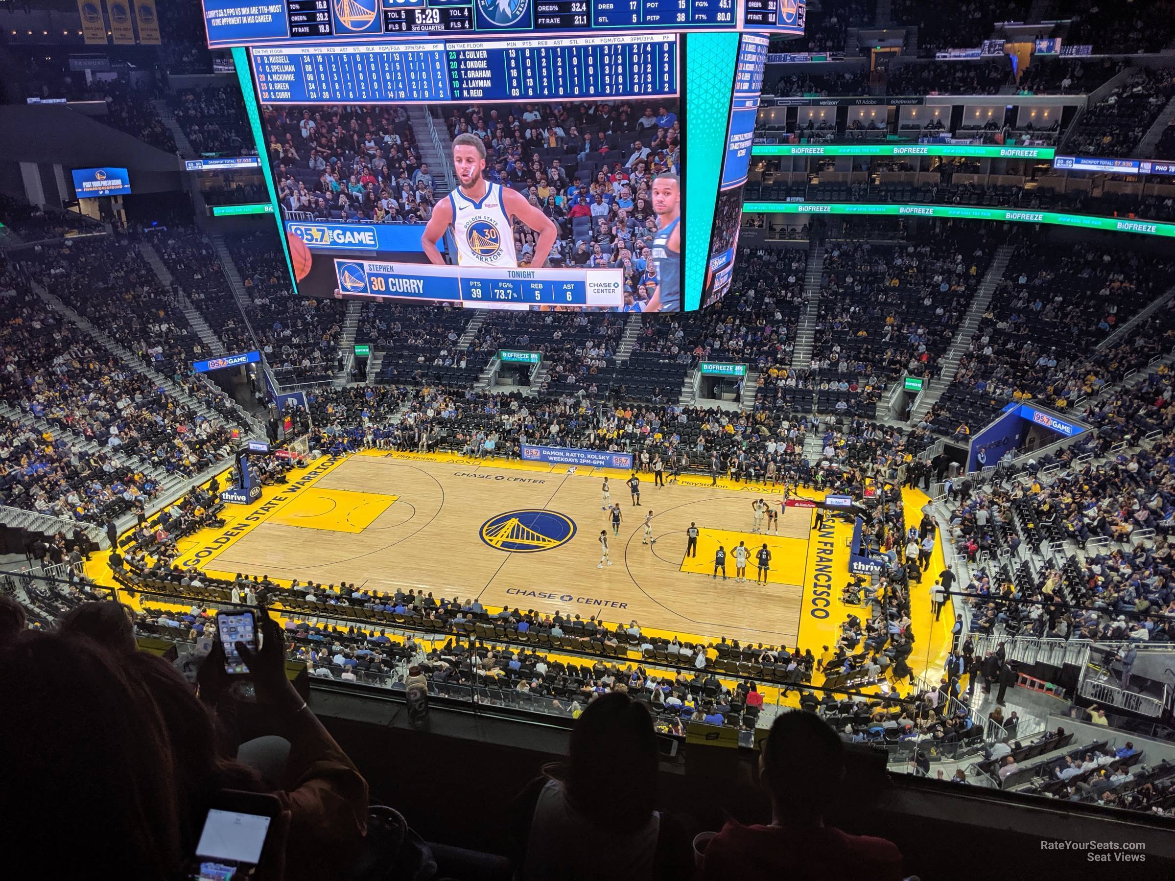 section 219, row 8 seat view  for basketball - chase center