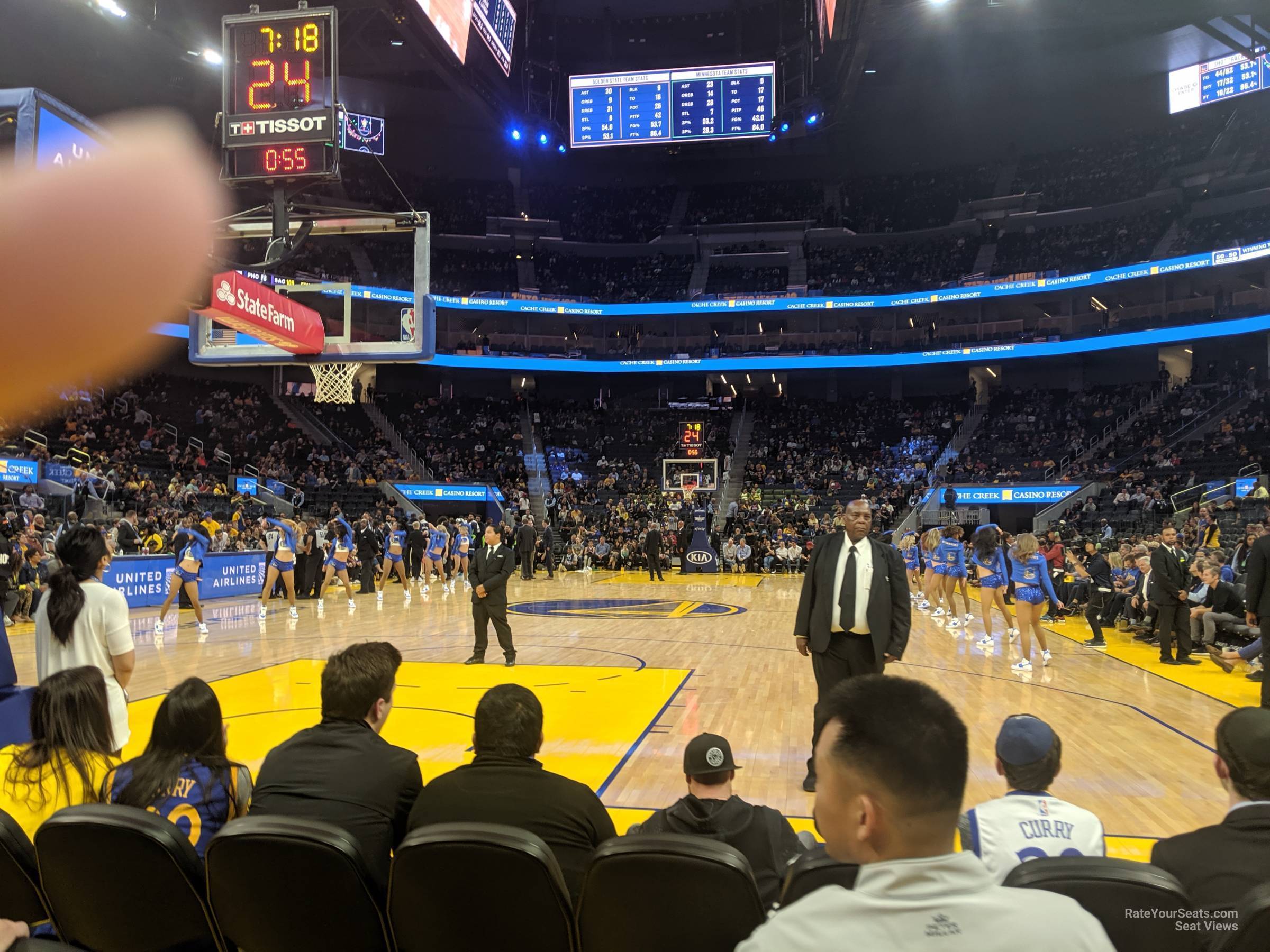 section 22, row a1 seat view  for basketball - chase center