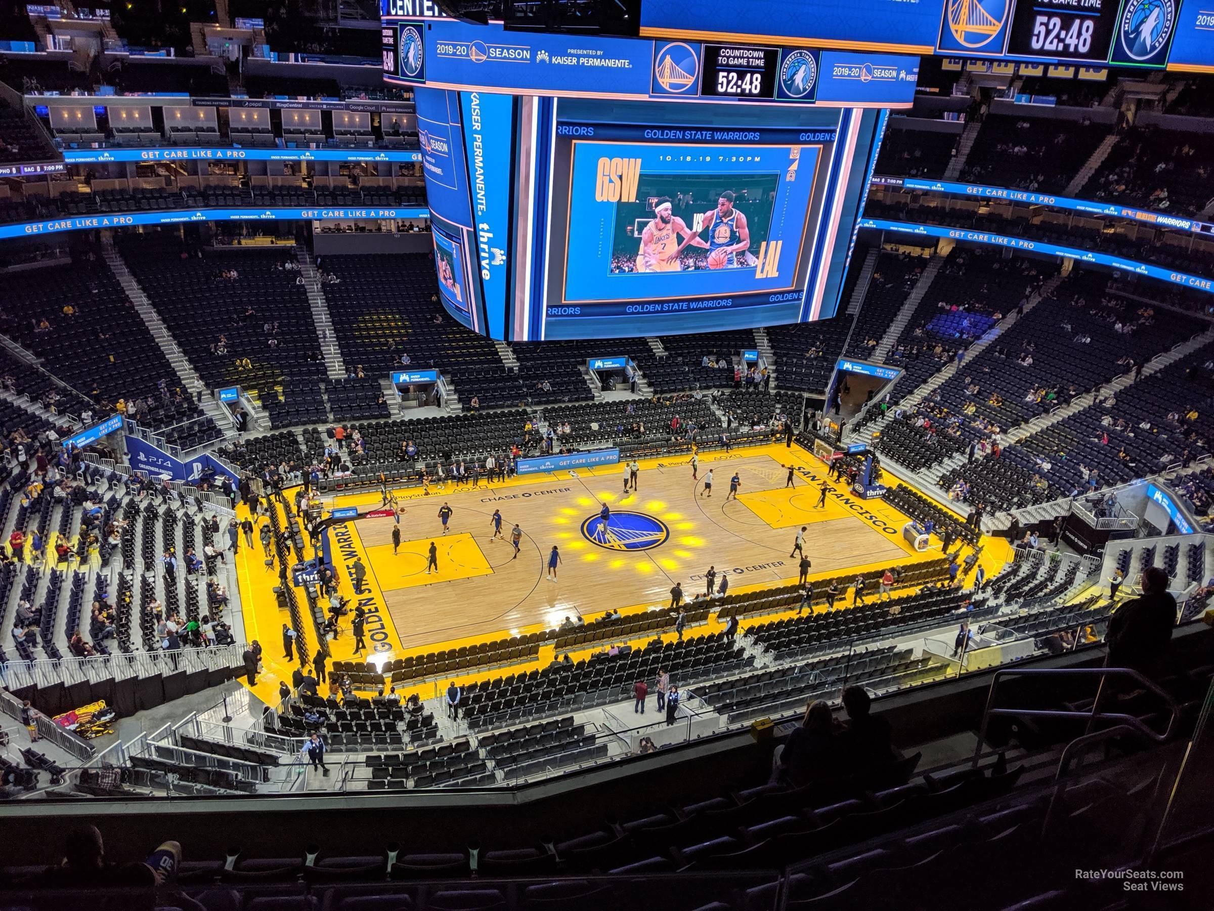 section 222, row 13 seat view  for basketball - chase center