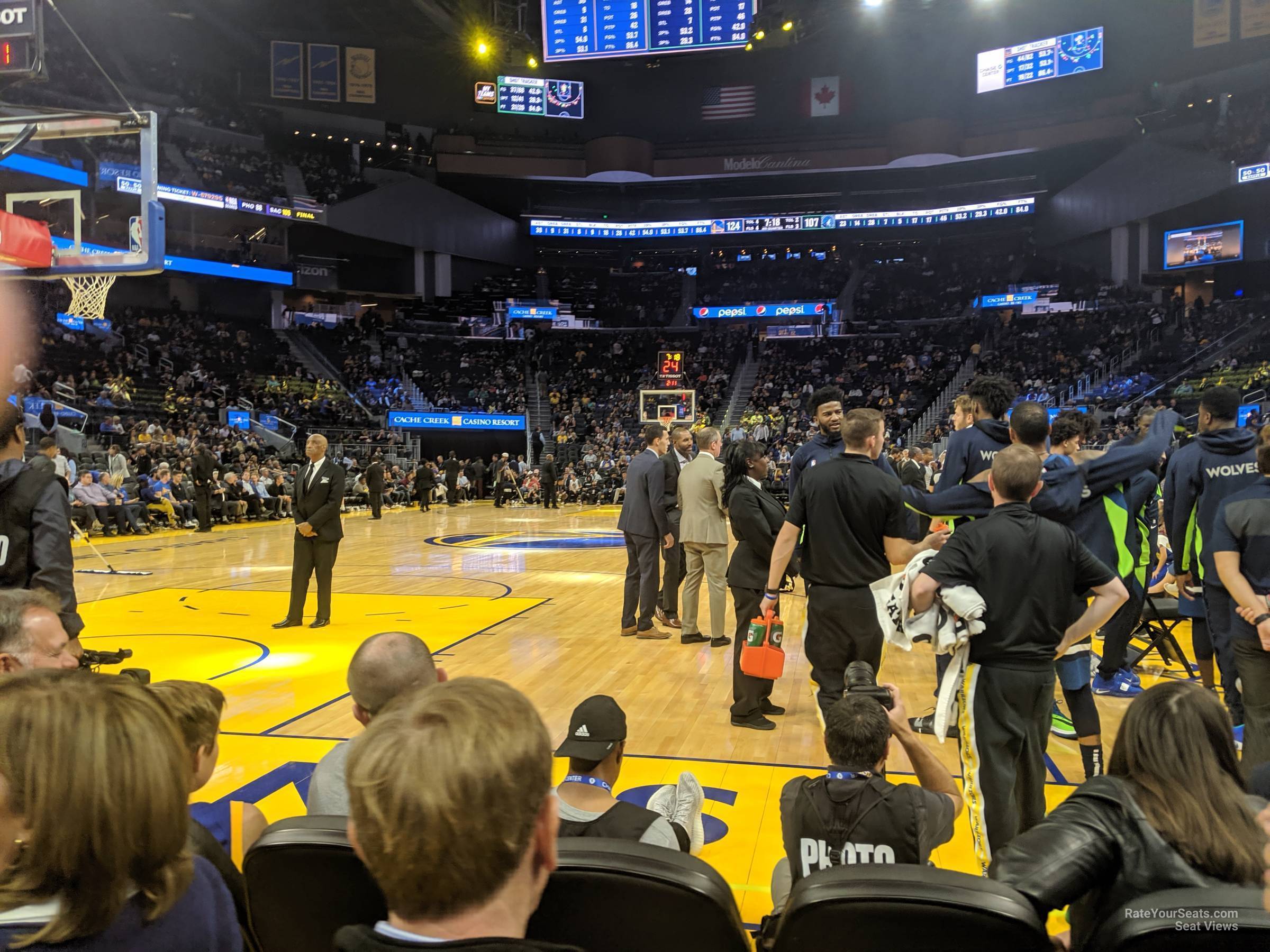 section 9, row a1 seat view  for basketball - chase center