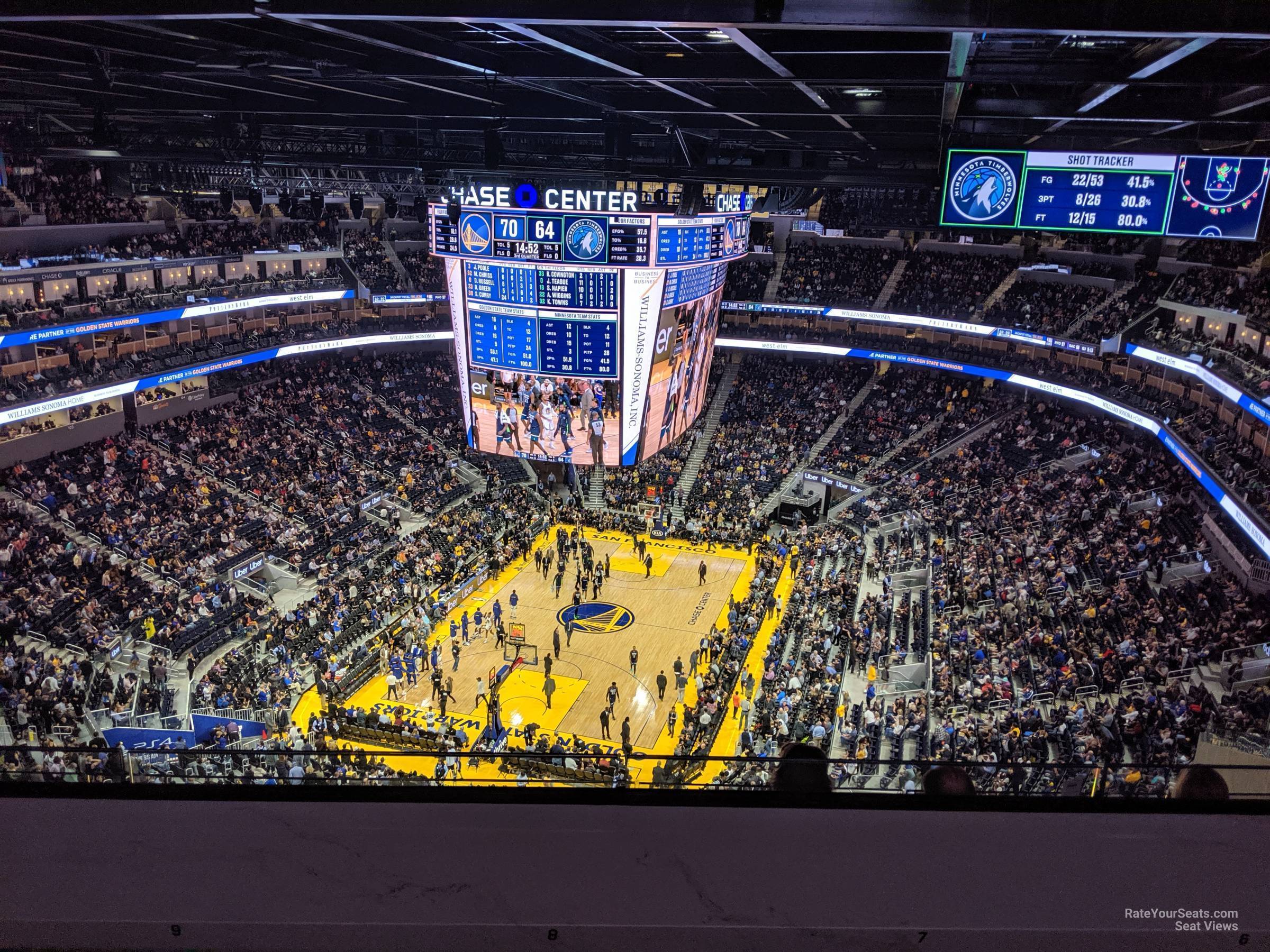 cantina 3, row bs seat view  for basketball - chase center