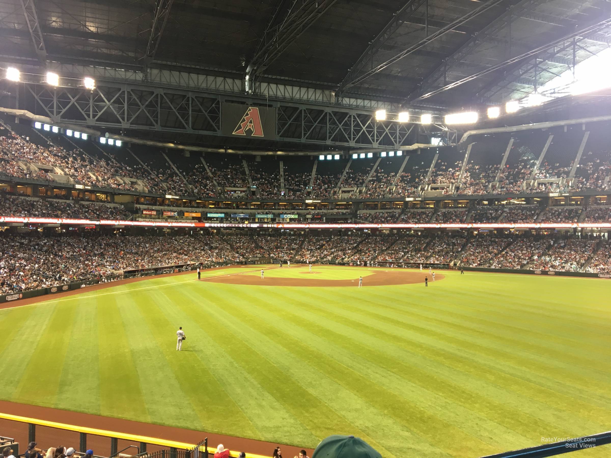 section 100w, row 1w seat view  for baseball - chase field