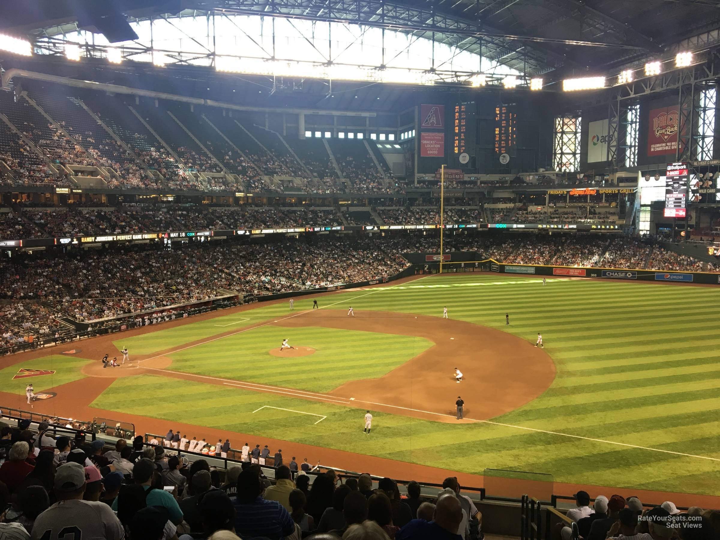 section 206, row 10 seat view  for baseball - chase field