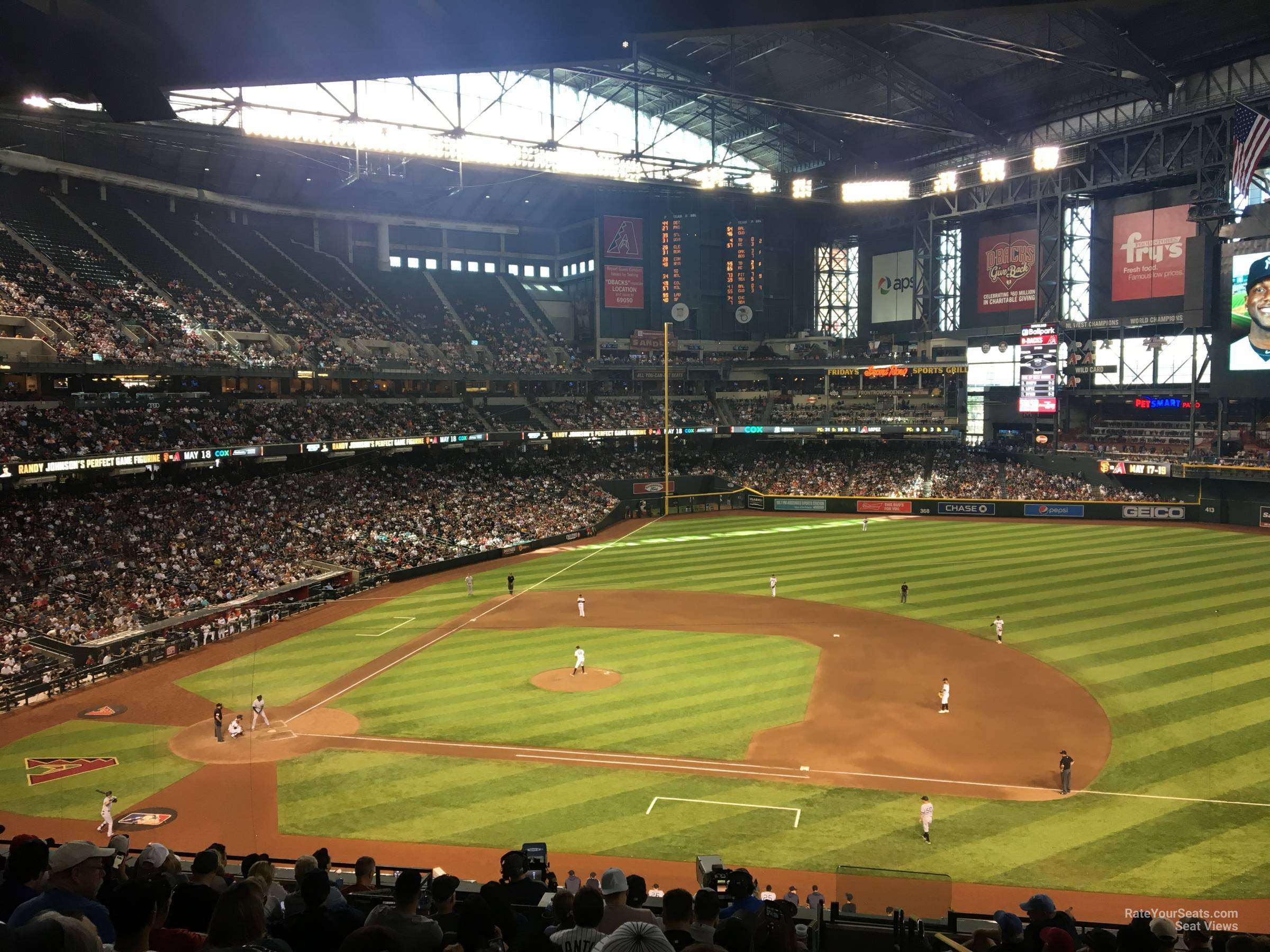 section 208, row 10 seat view  for baseball - chase field