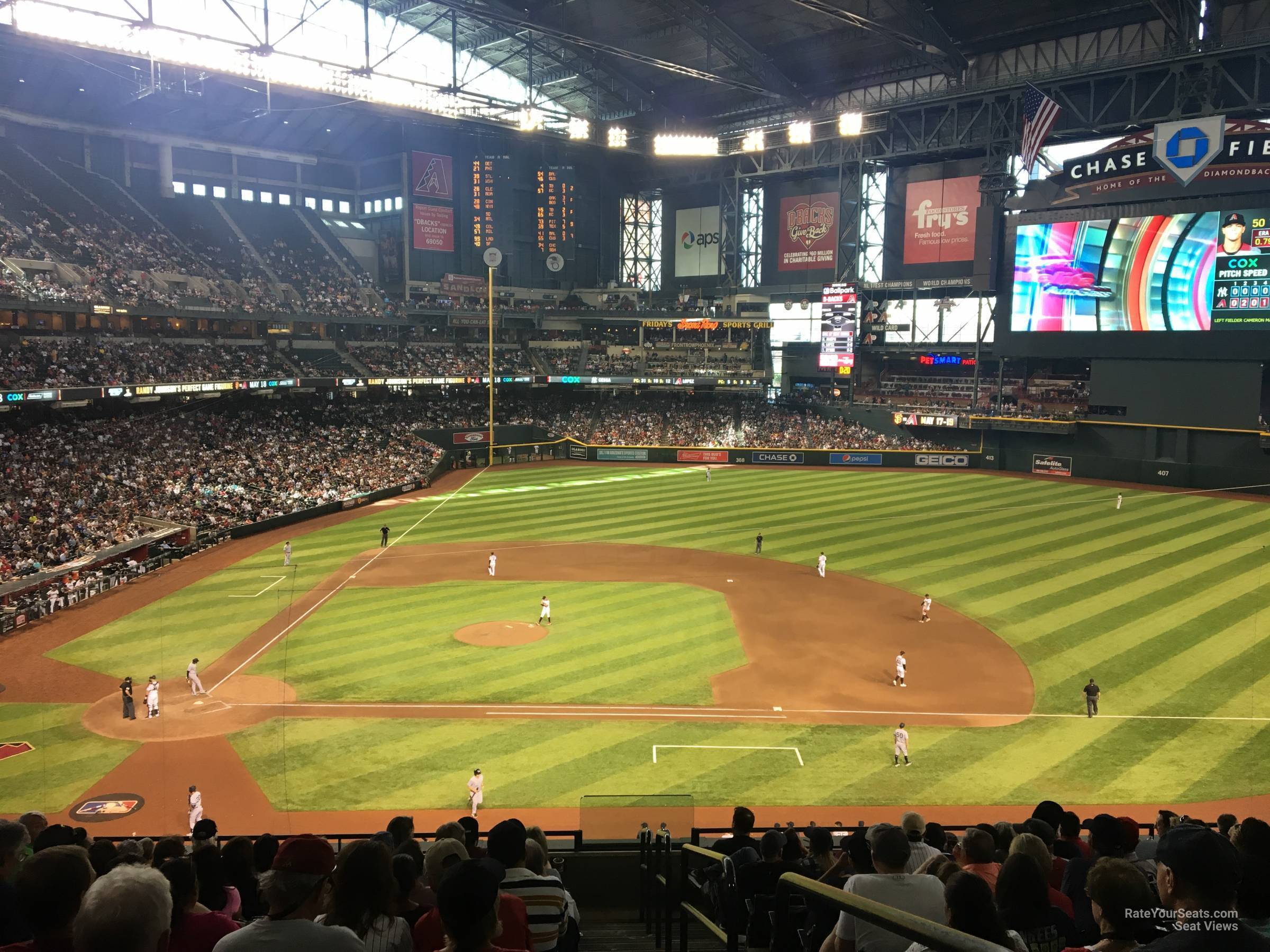 section 209, row 10 seat view  for baseball - chase field