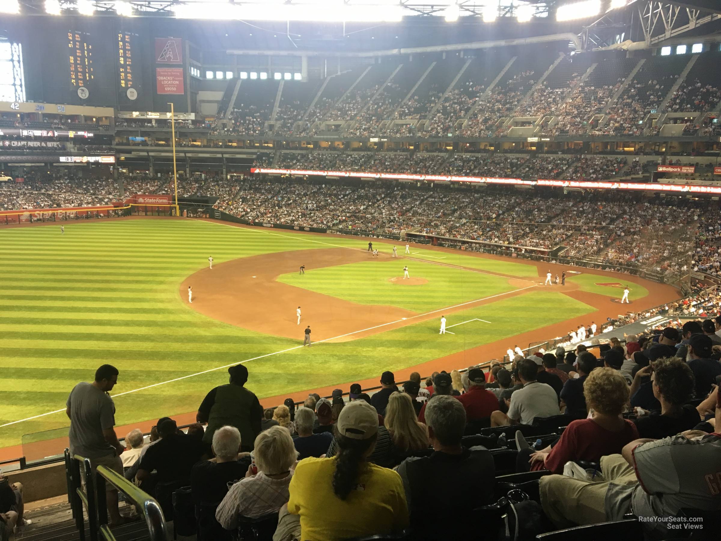 section 216, row 10 seat view for baseball - chase field