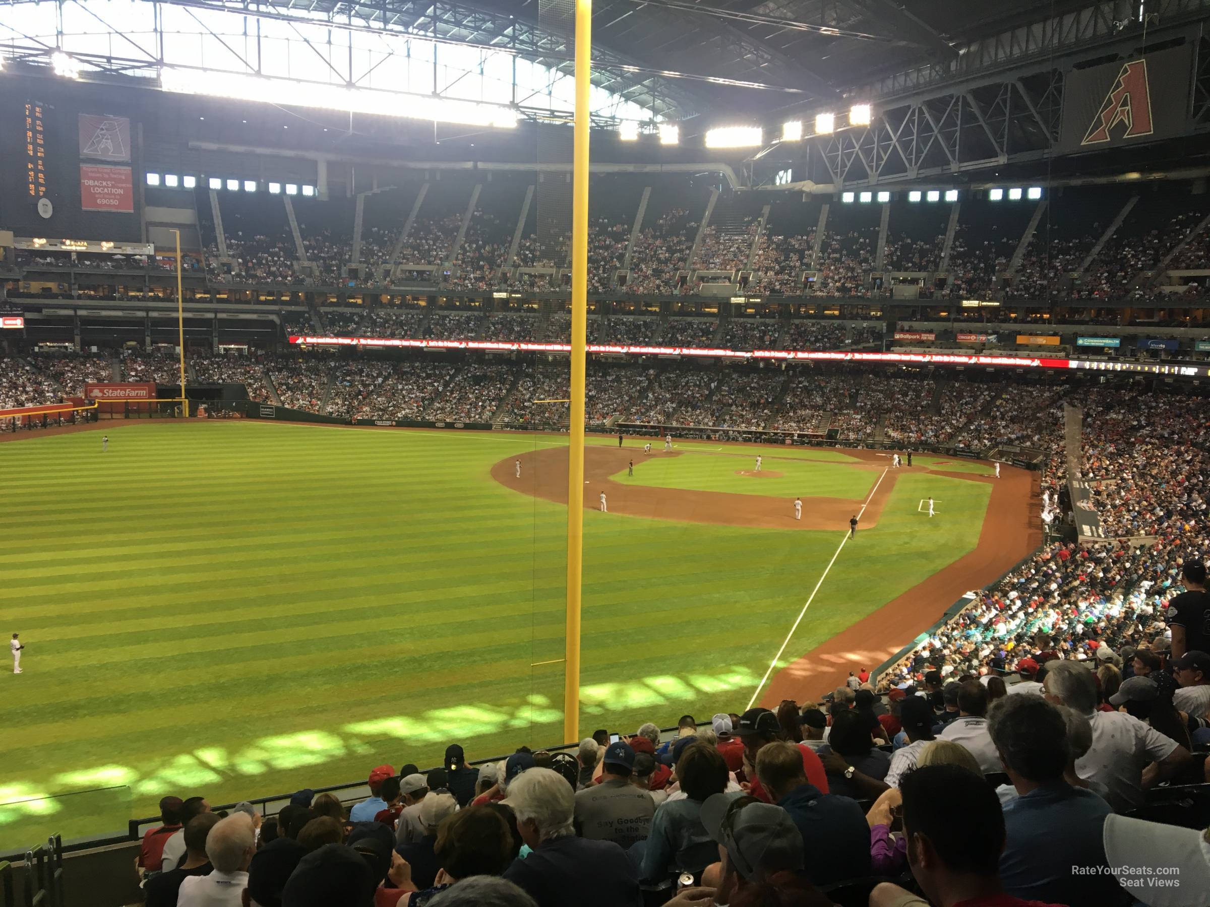 section 222, row 10 seat view  for baseball - chase field