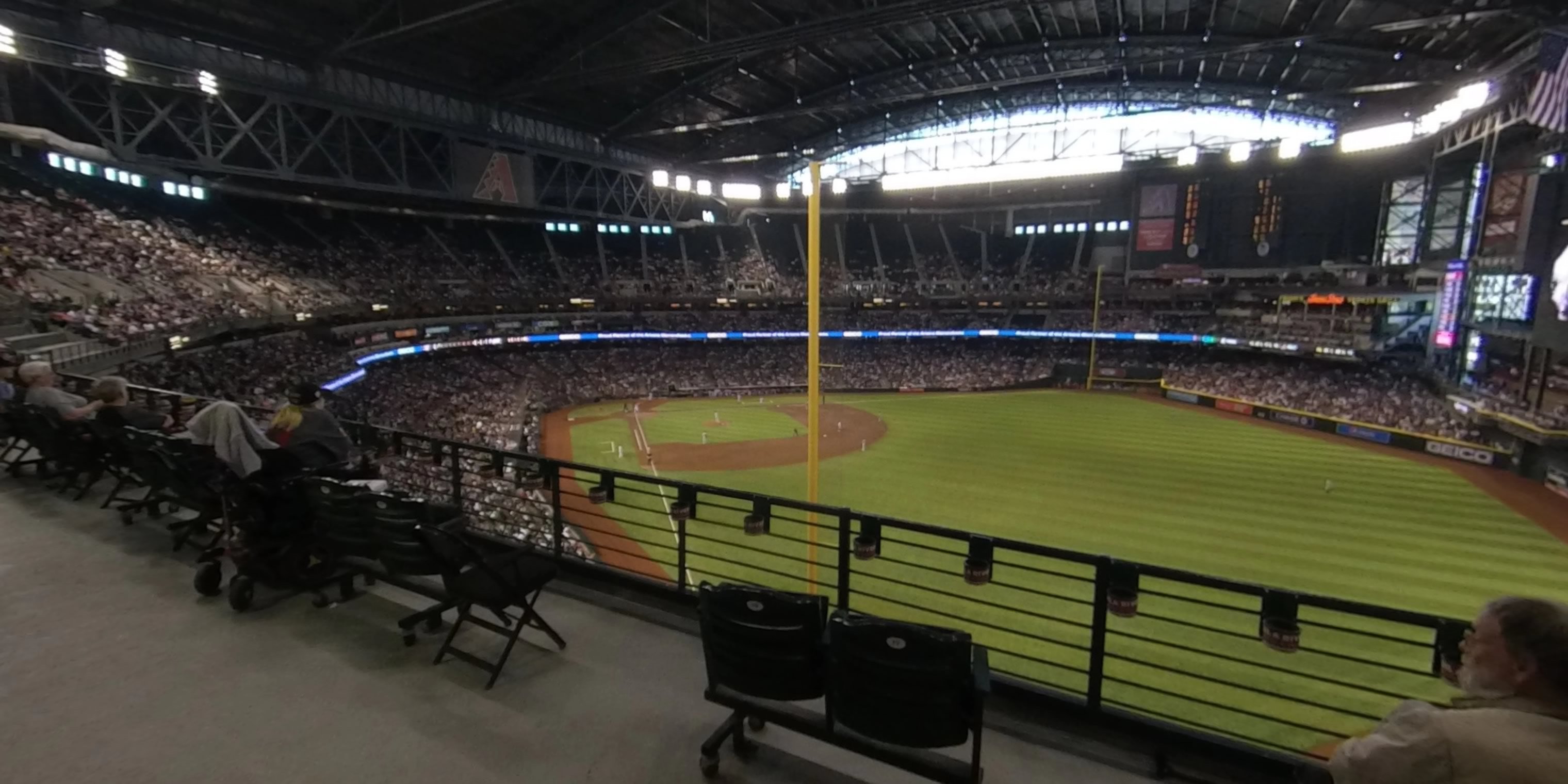 section 300w panoramic seat view  for baseball - chase field