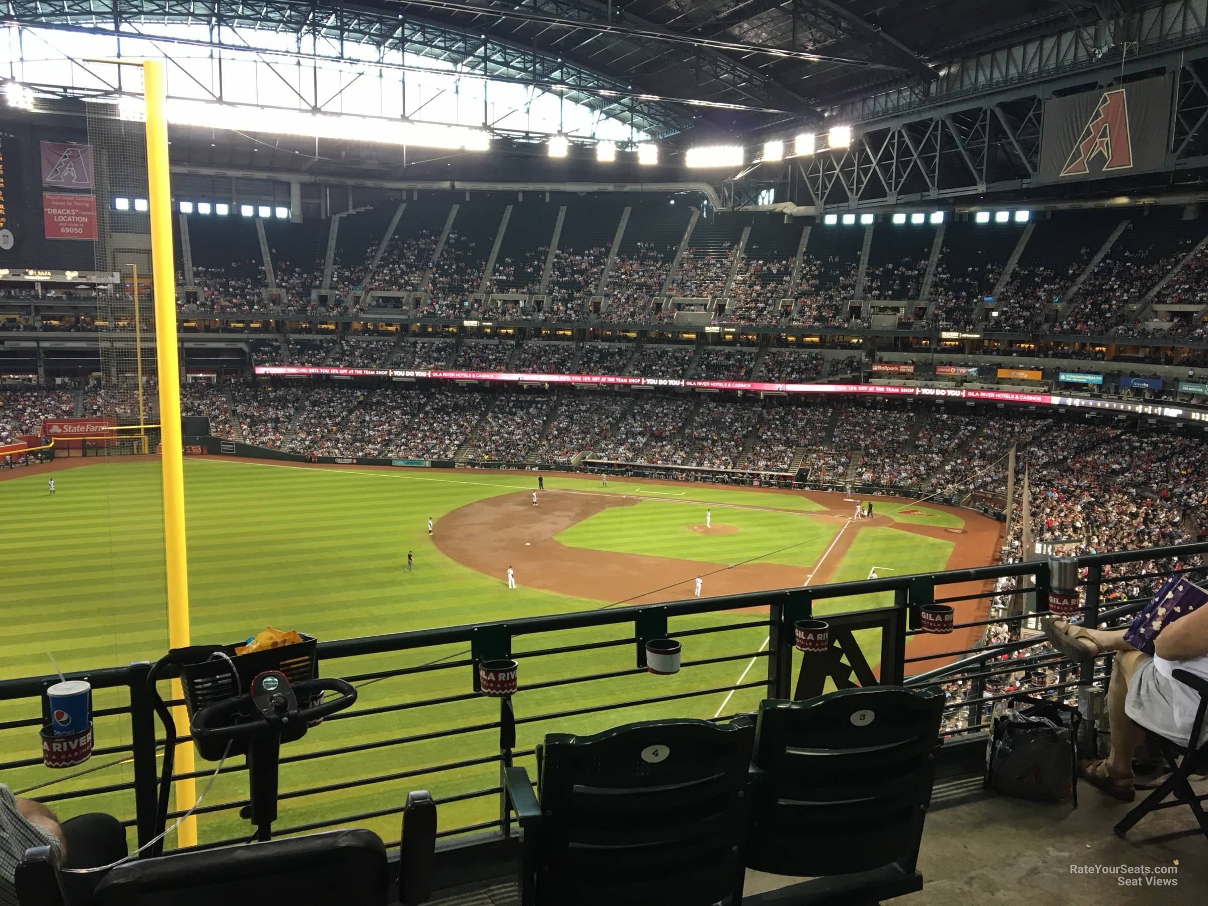 section 332w, row 4w seat view  for baseball - chase field