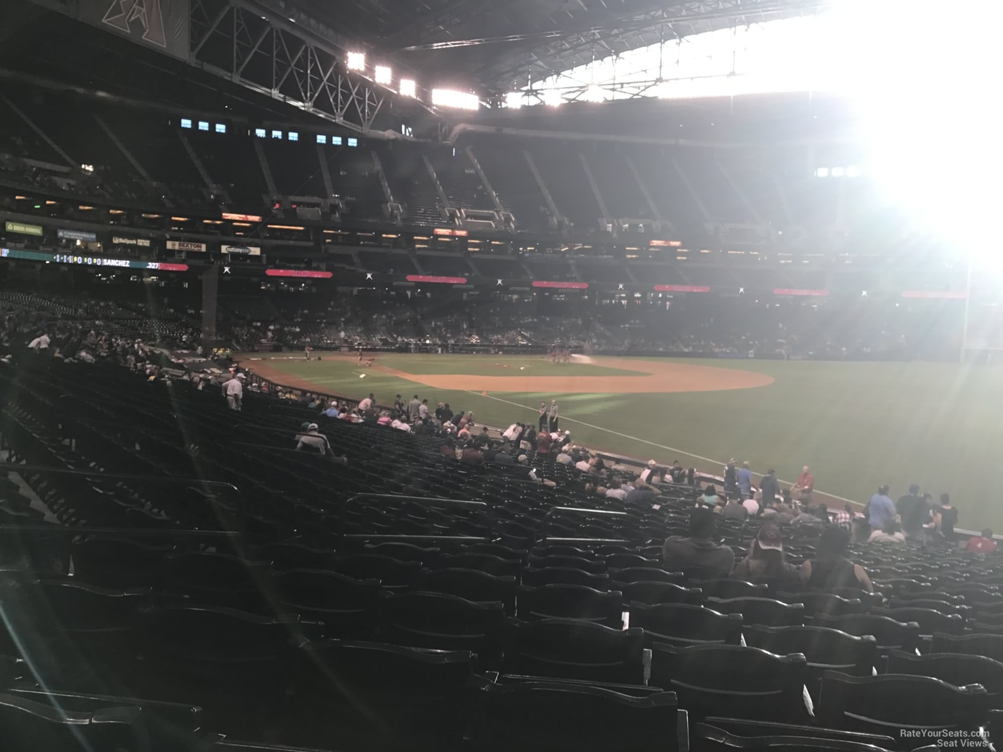 section 109, row 22 seat view  for baseball - chase field