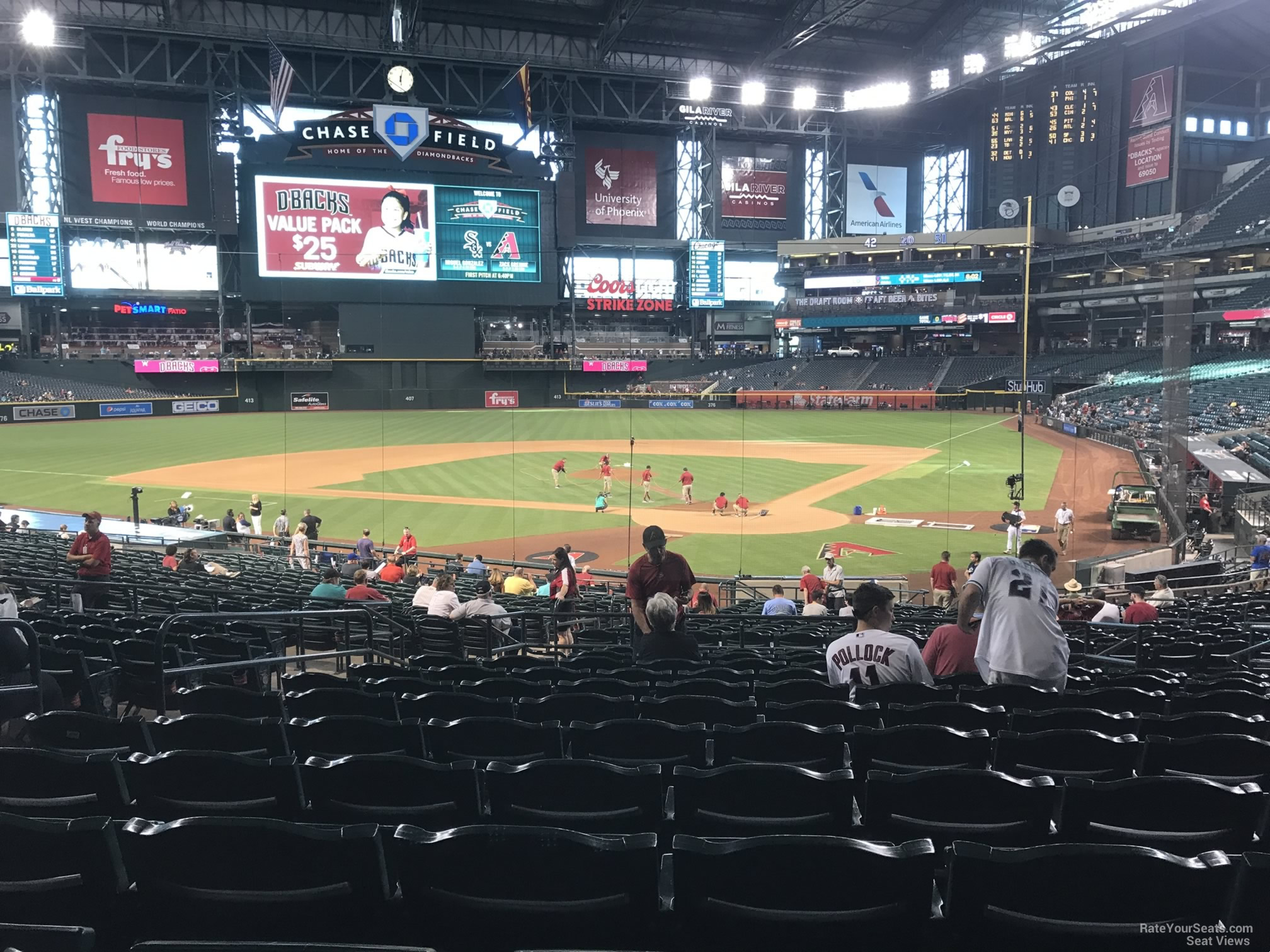section 124, row 22 seat view  for baseball - chase field