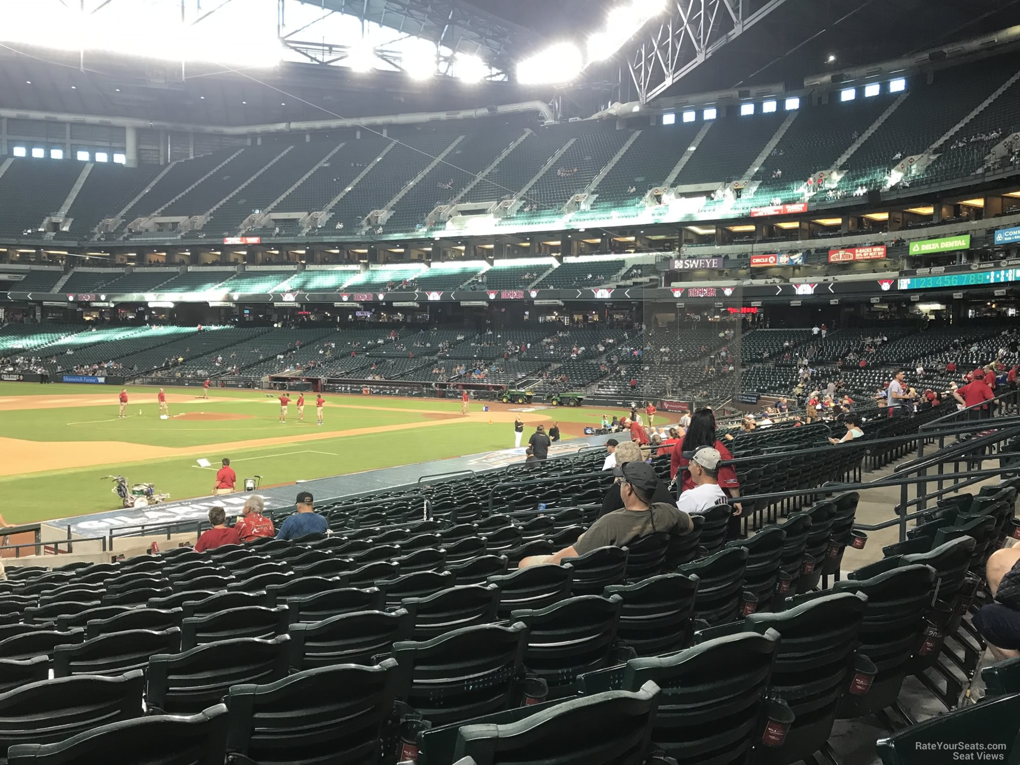 section 130, row 22 seat view  for baseball - chase field