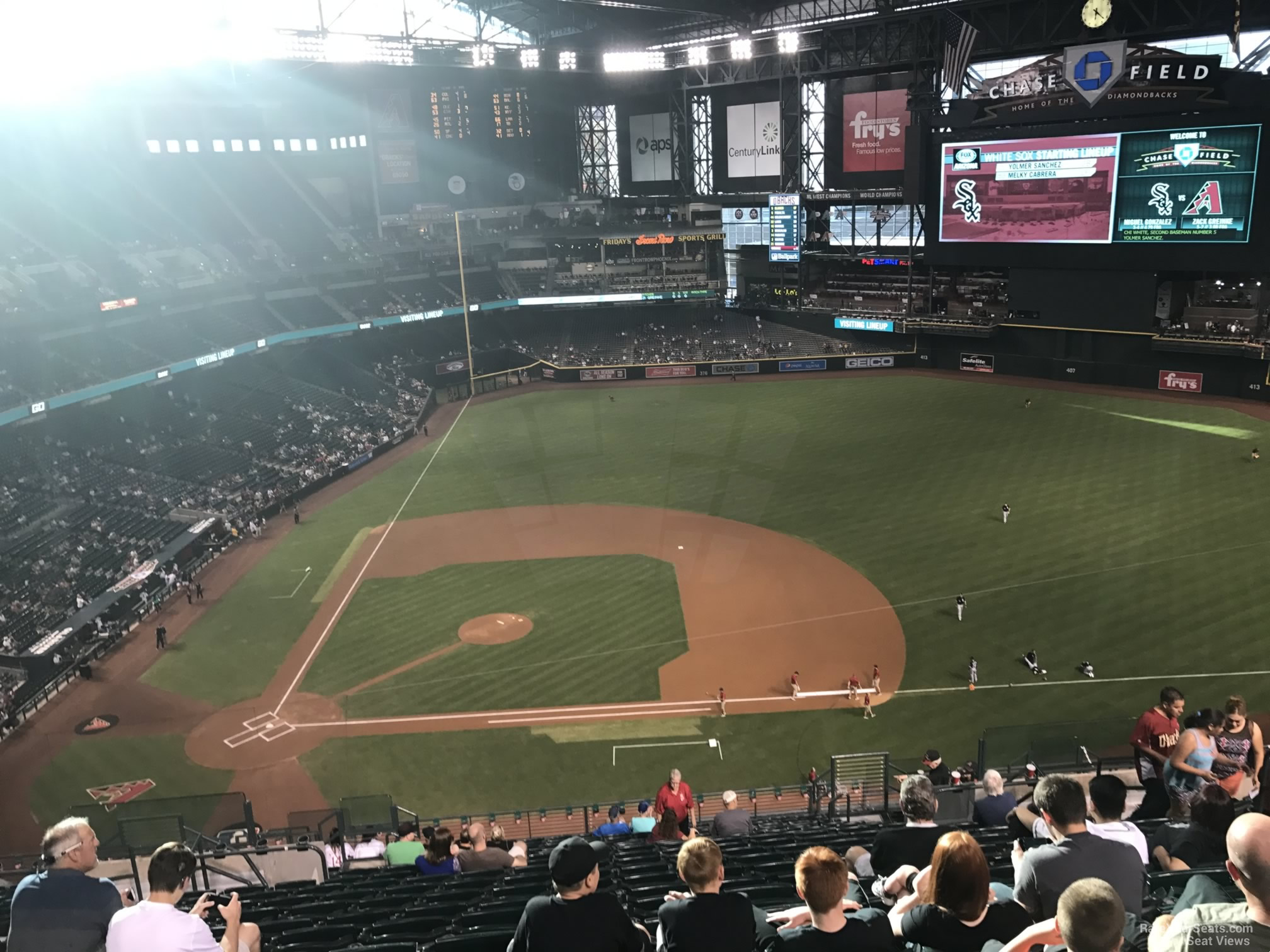 section 310, row 20 seat view  for baseball - chase field