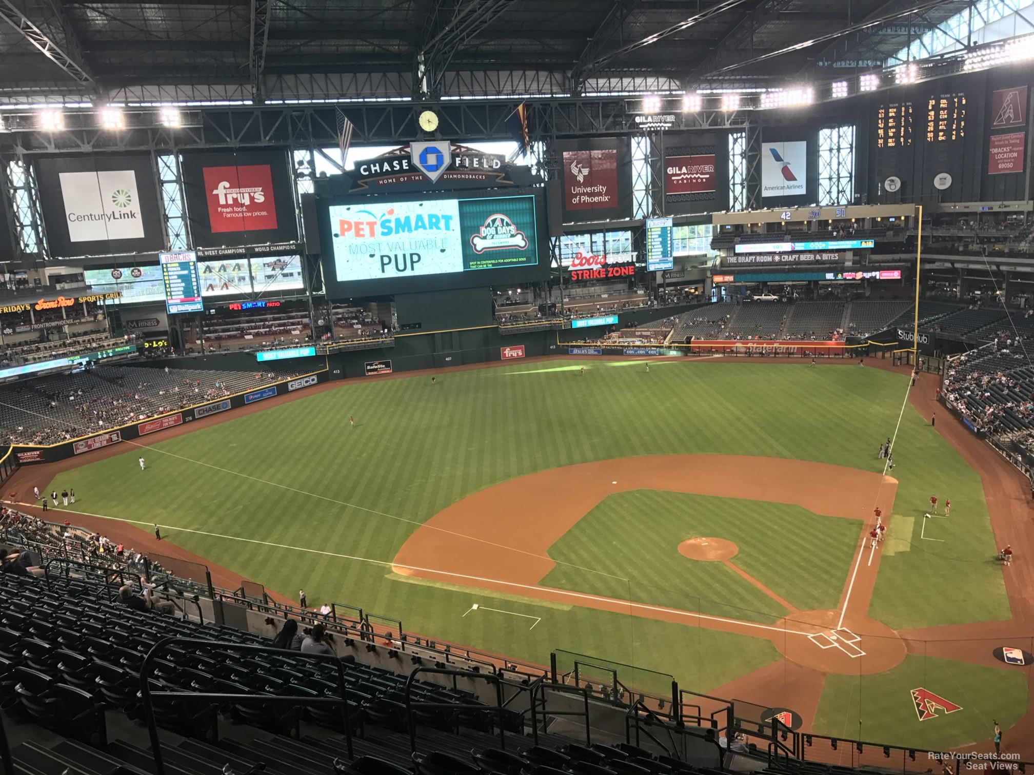 section 319, row 20 seat view  for baseball - chase field