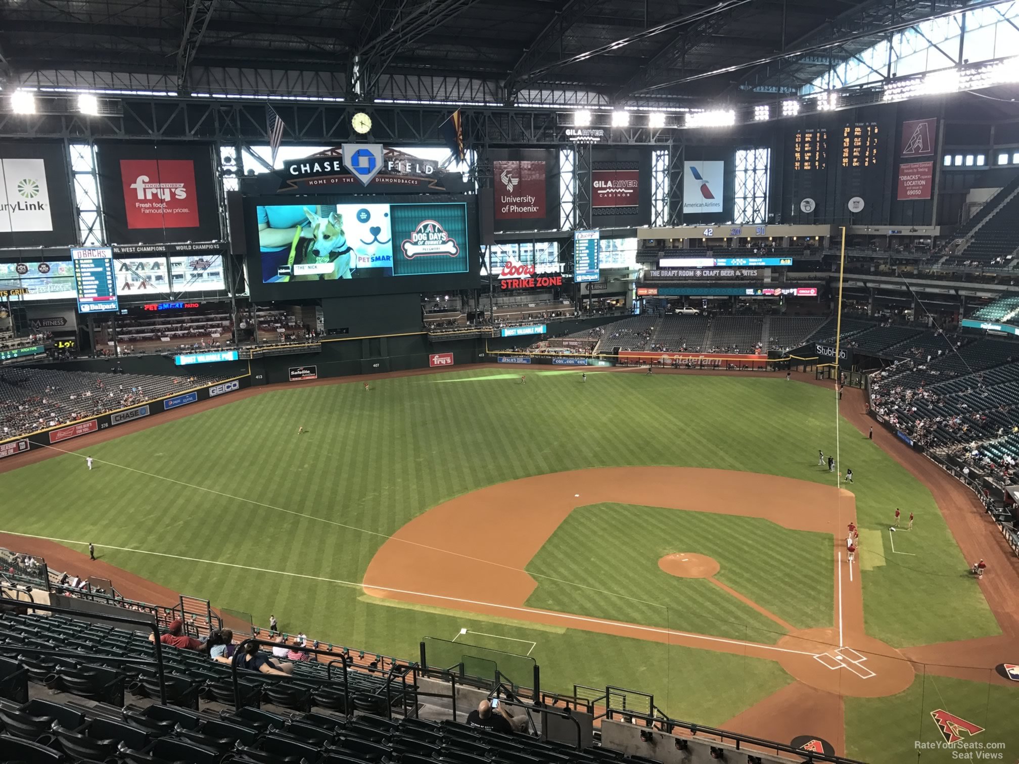 section 320, row 20 seat view  for baseball - chase field