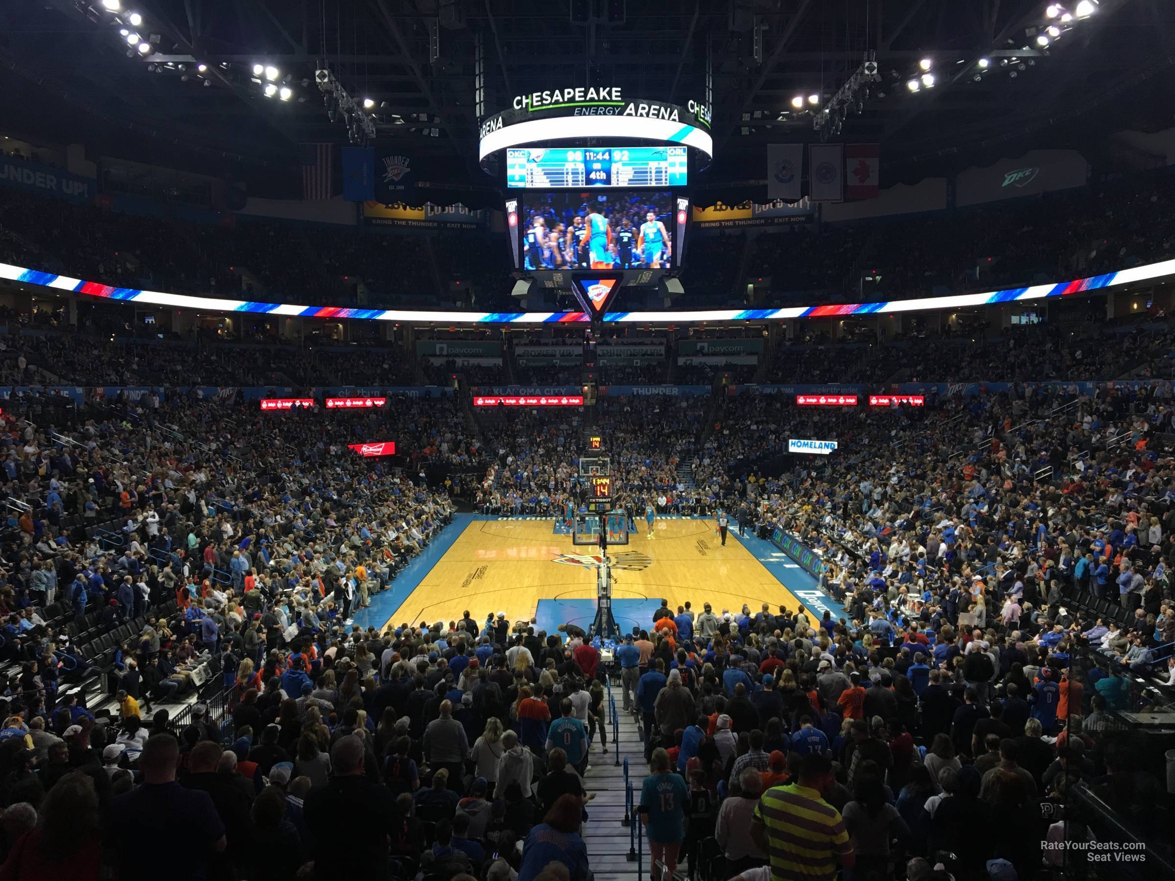 section 101, row u seat view  for basketball - paycom center