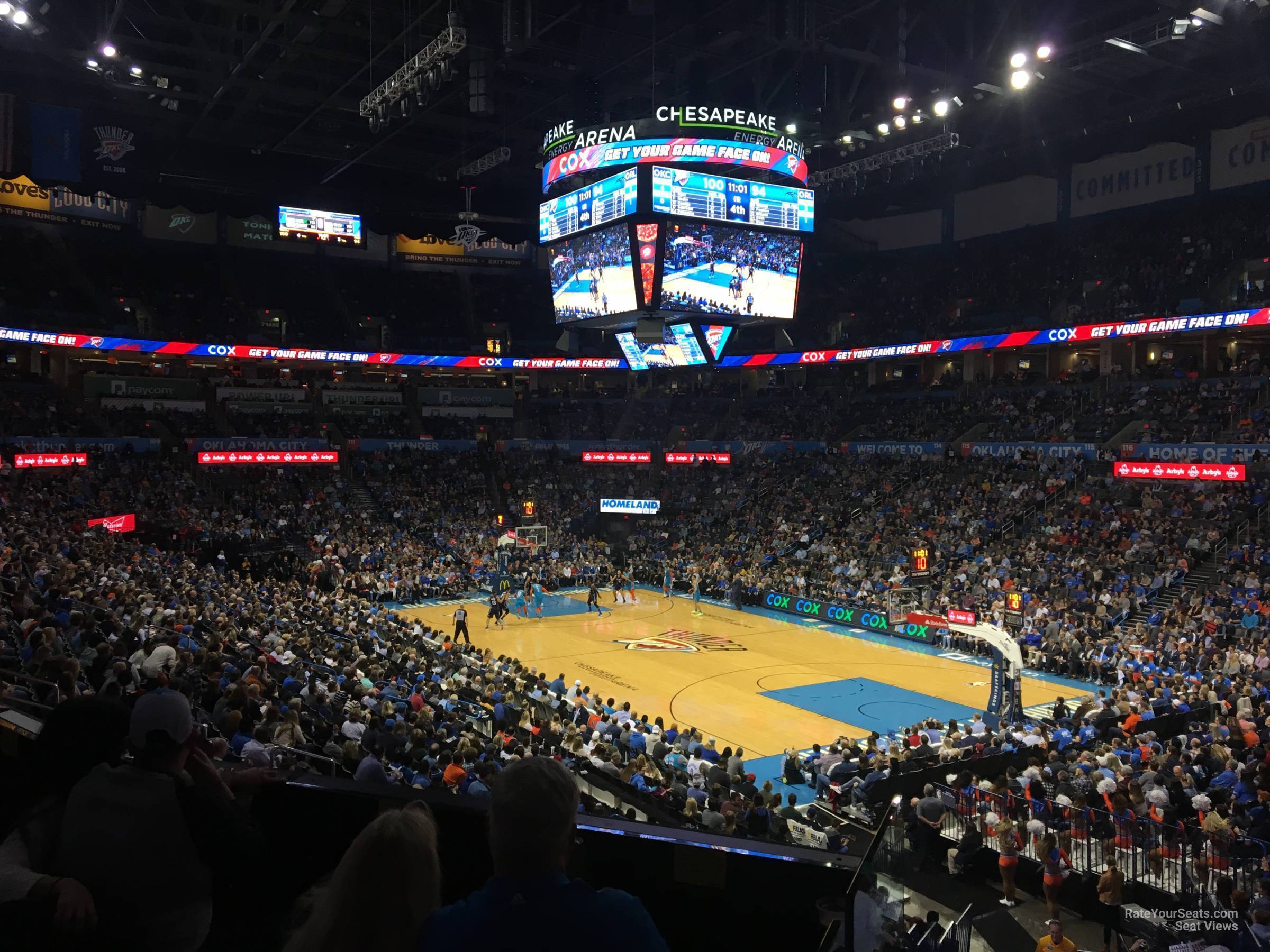 section 103, row u seat view  for basketball - paycom center