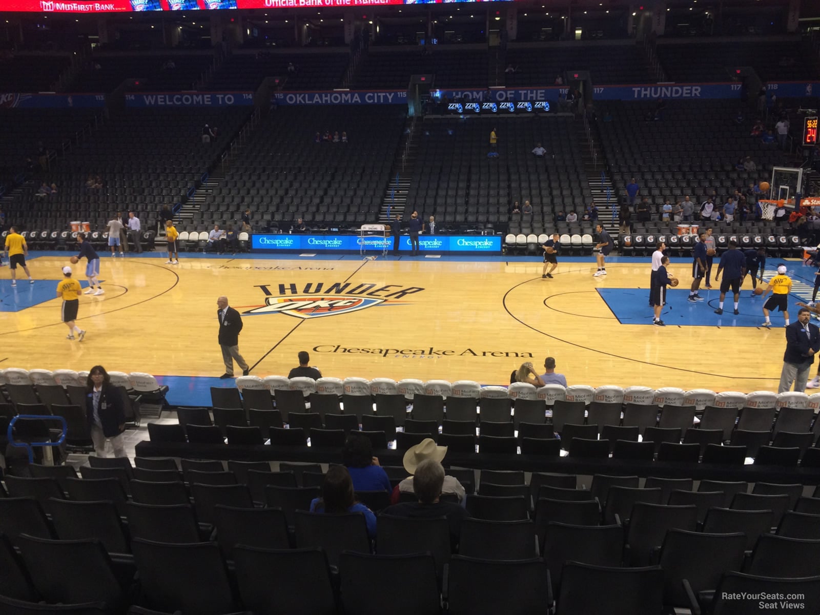 section 105, row k seat view for basketball - paycom center
