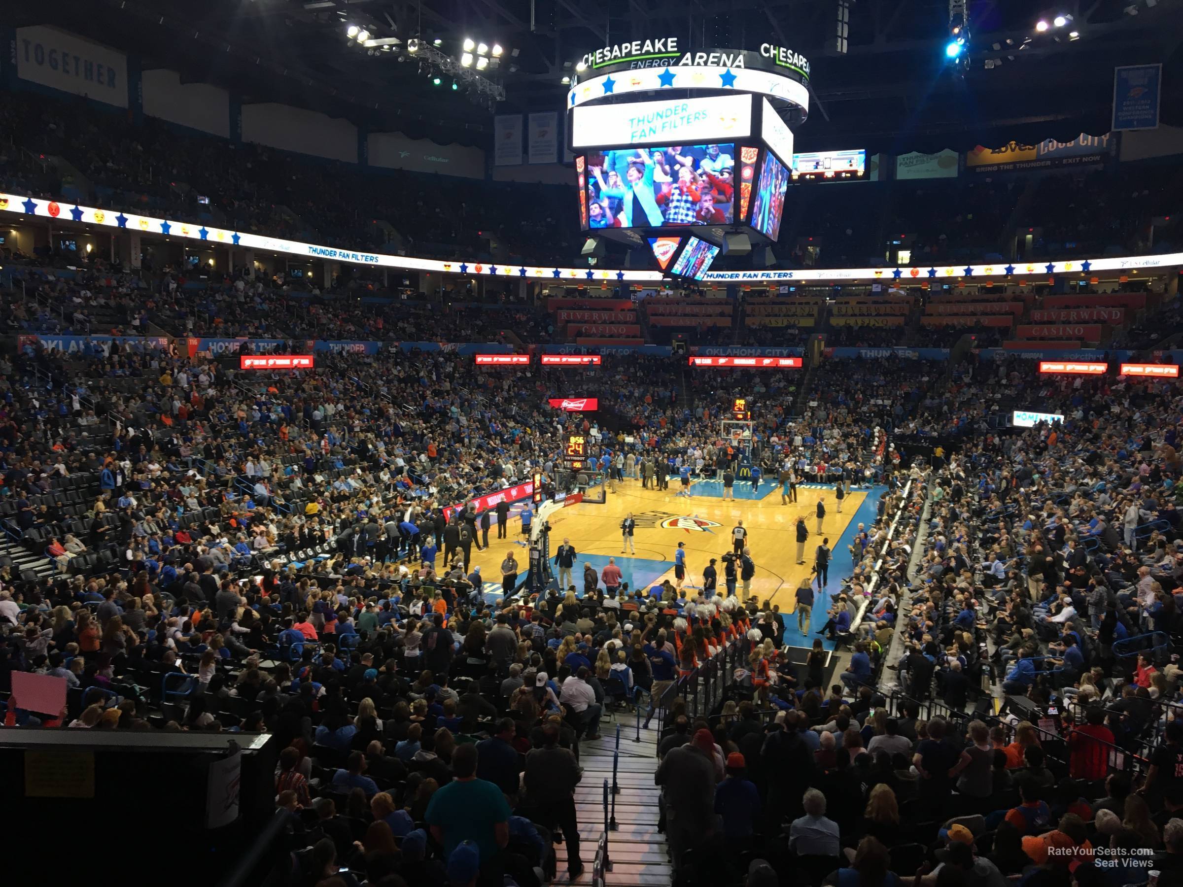 section 109, row u seat view  for basketball - paycom center