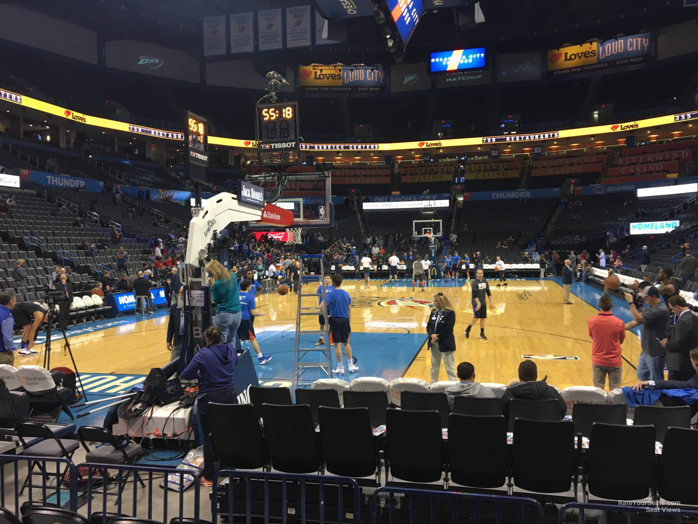 section 110, row aa seat view  for basketball - paycom center