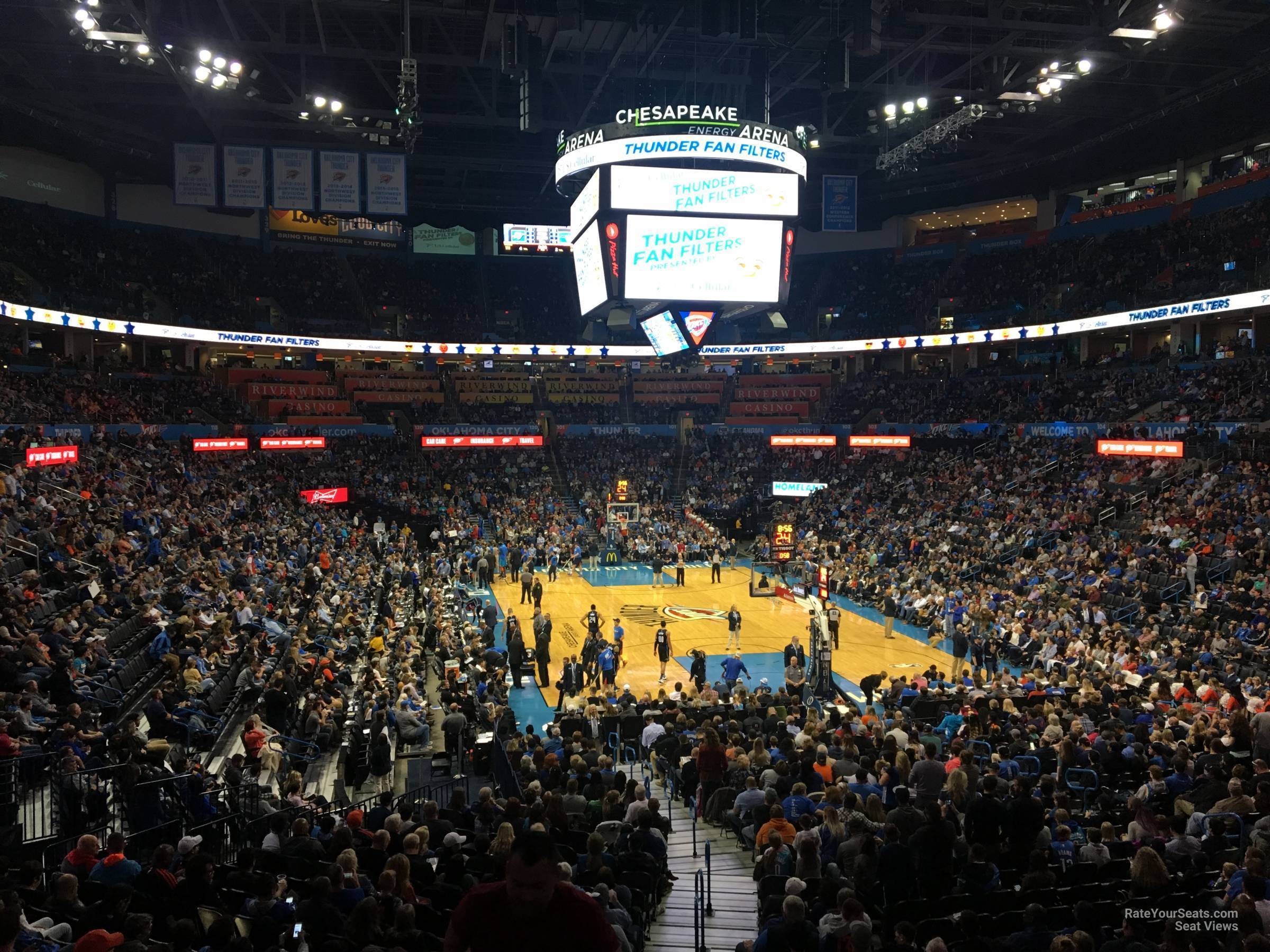 section 111, row u seat view  for basketball - paycom center
