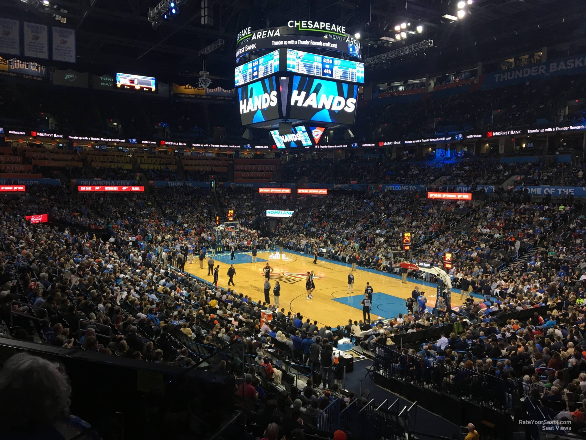 section 112, row u seat view  for basketball - paycom center
