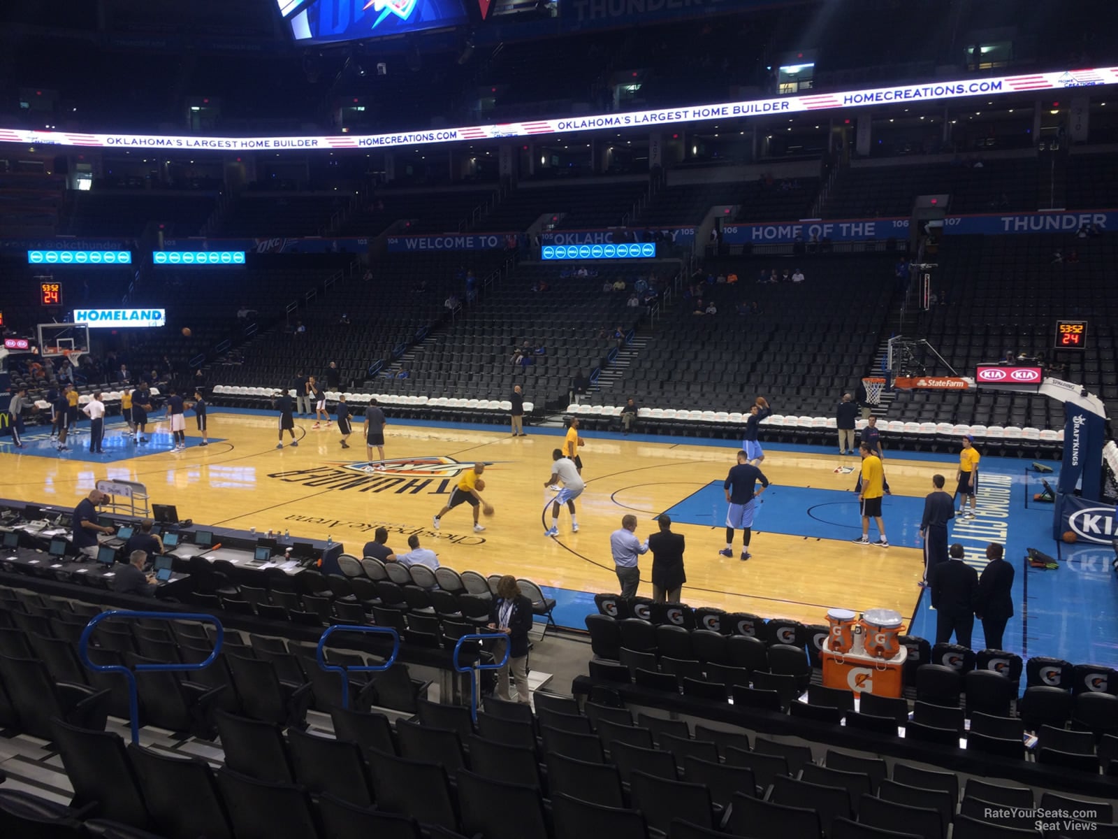 section 114, row l seat view  for basketball - paycom center