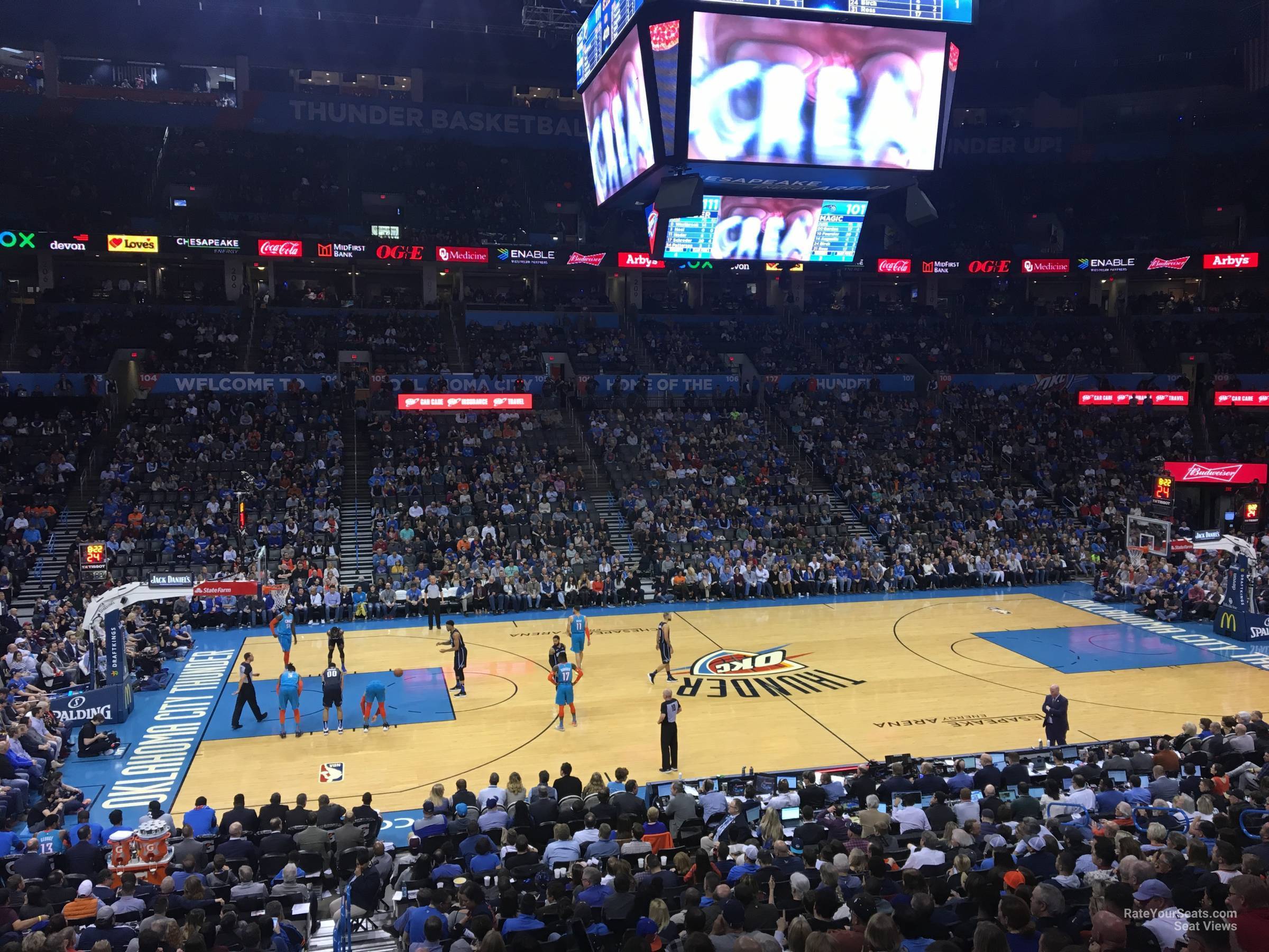 section 116, row u seat view  for basketball - paycom center