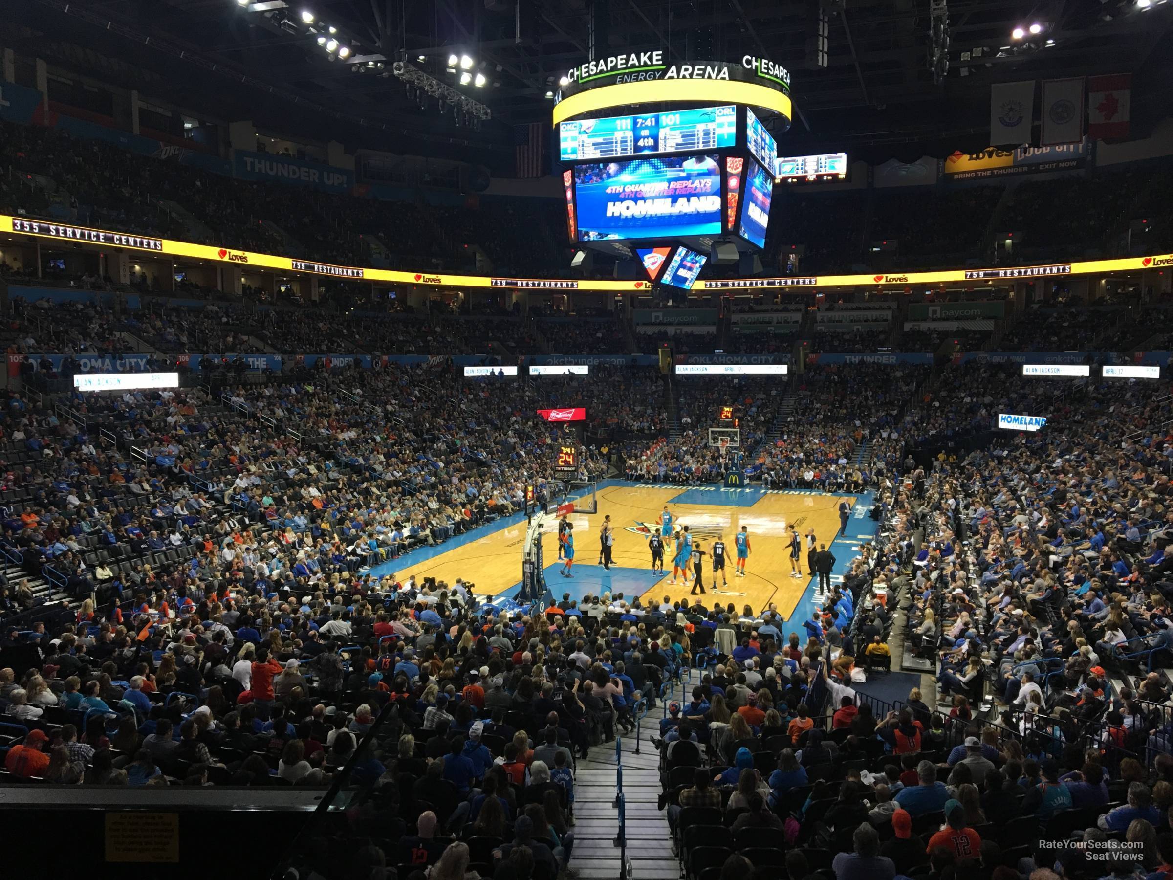 section 119, row u seat view  for basketball - paycom center