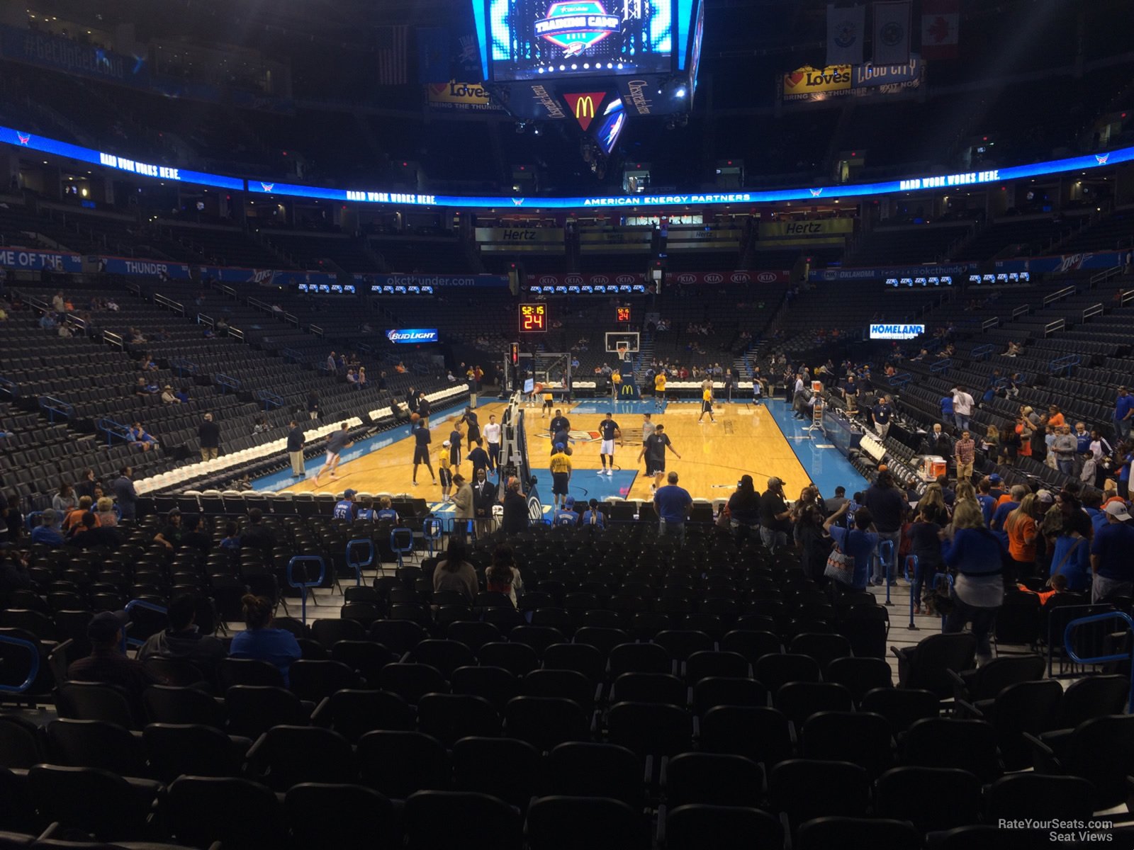 section 120, row l seat view  for basketball - paycom center