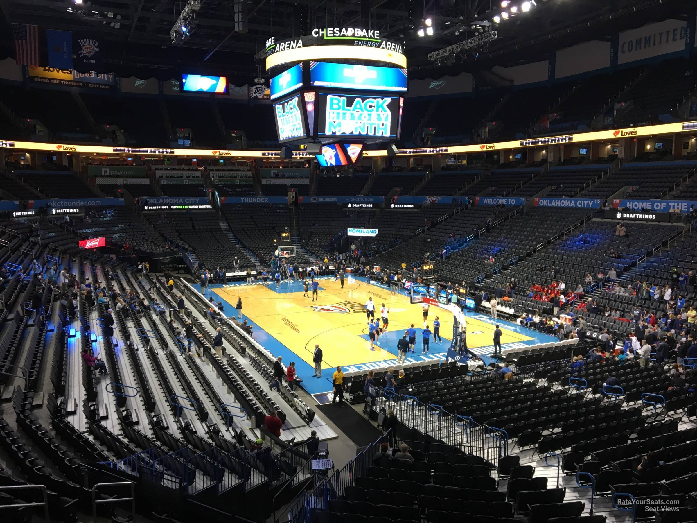 section 202, row a seat view  for basketball - paycom center