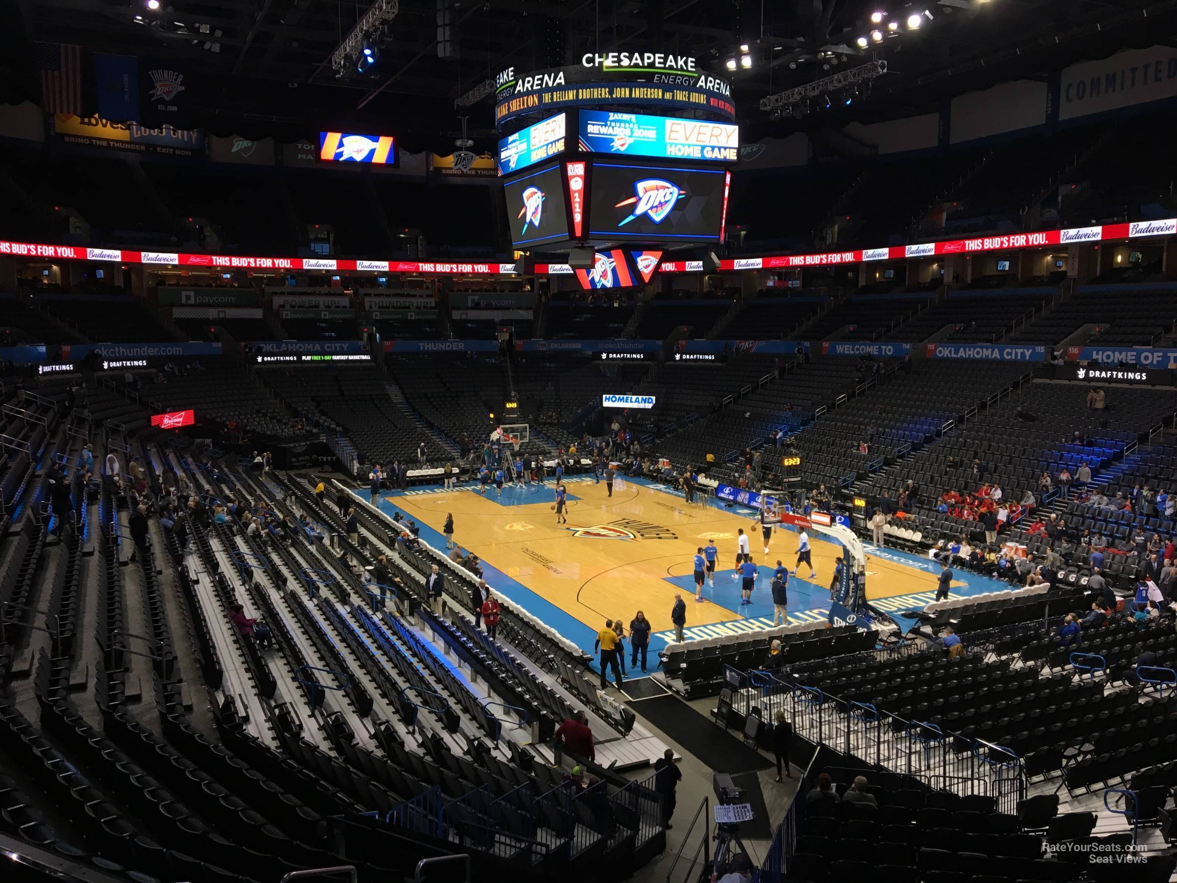 section 203, row a seat view  for basketball - paycom center