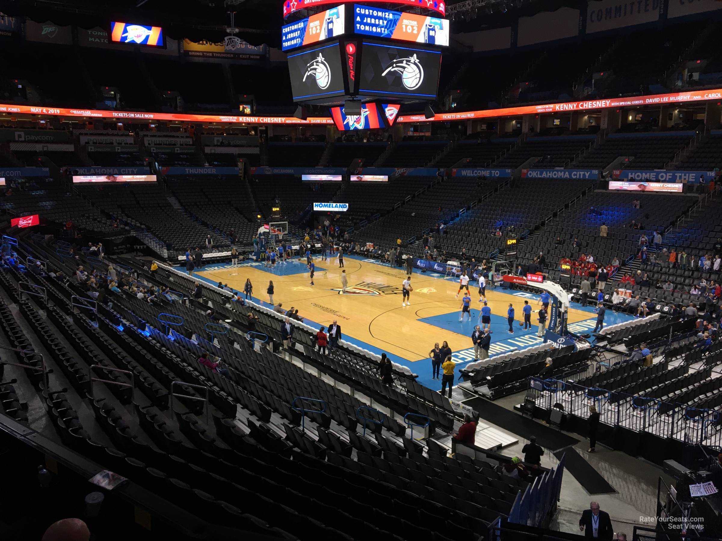 section 204, row a seat view  for basketball - paycom center