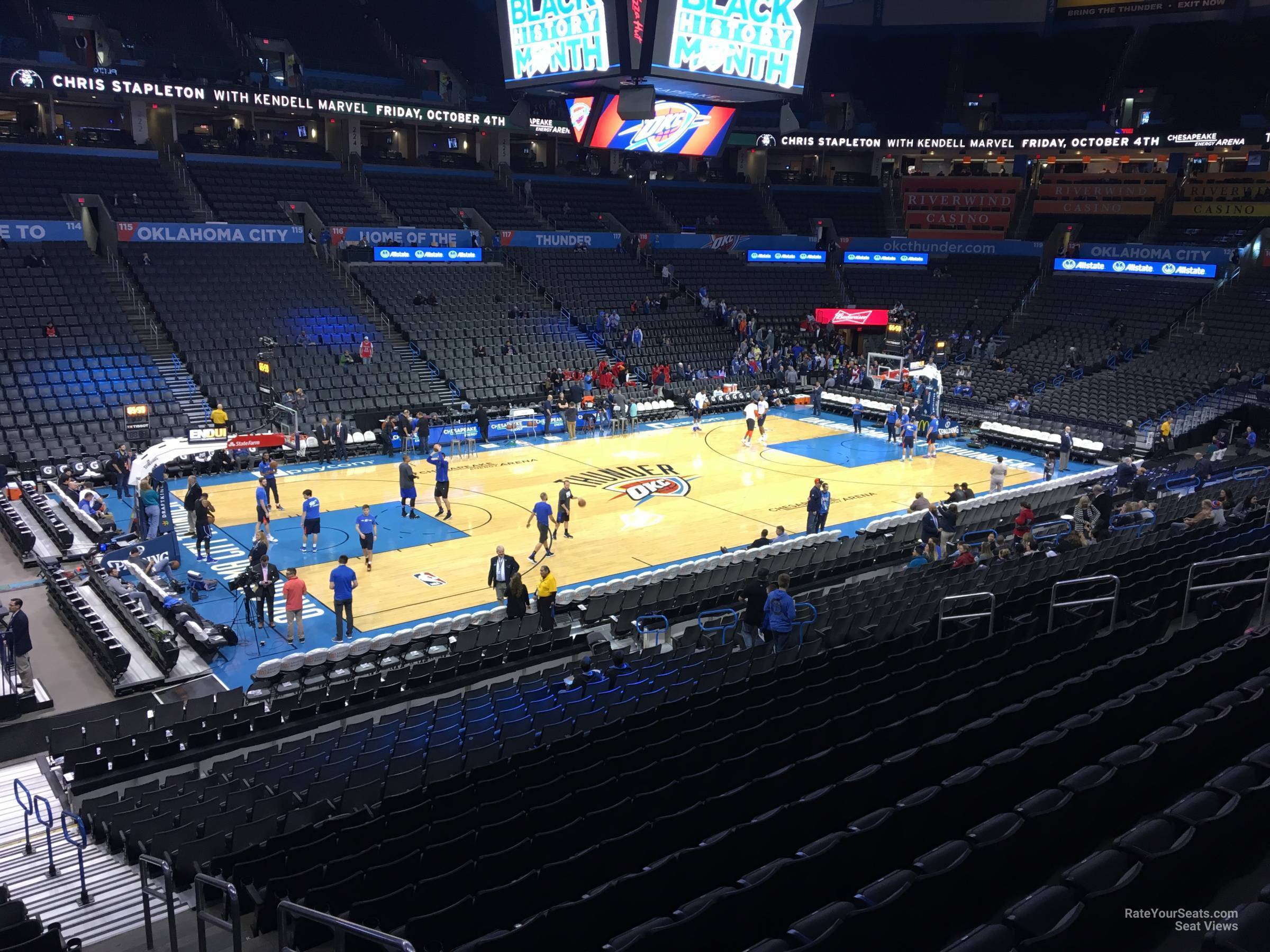 section 210, row a seat view  for basketball - paycom center