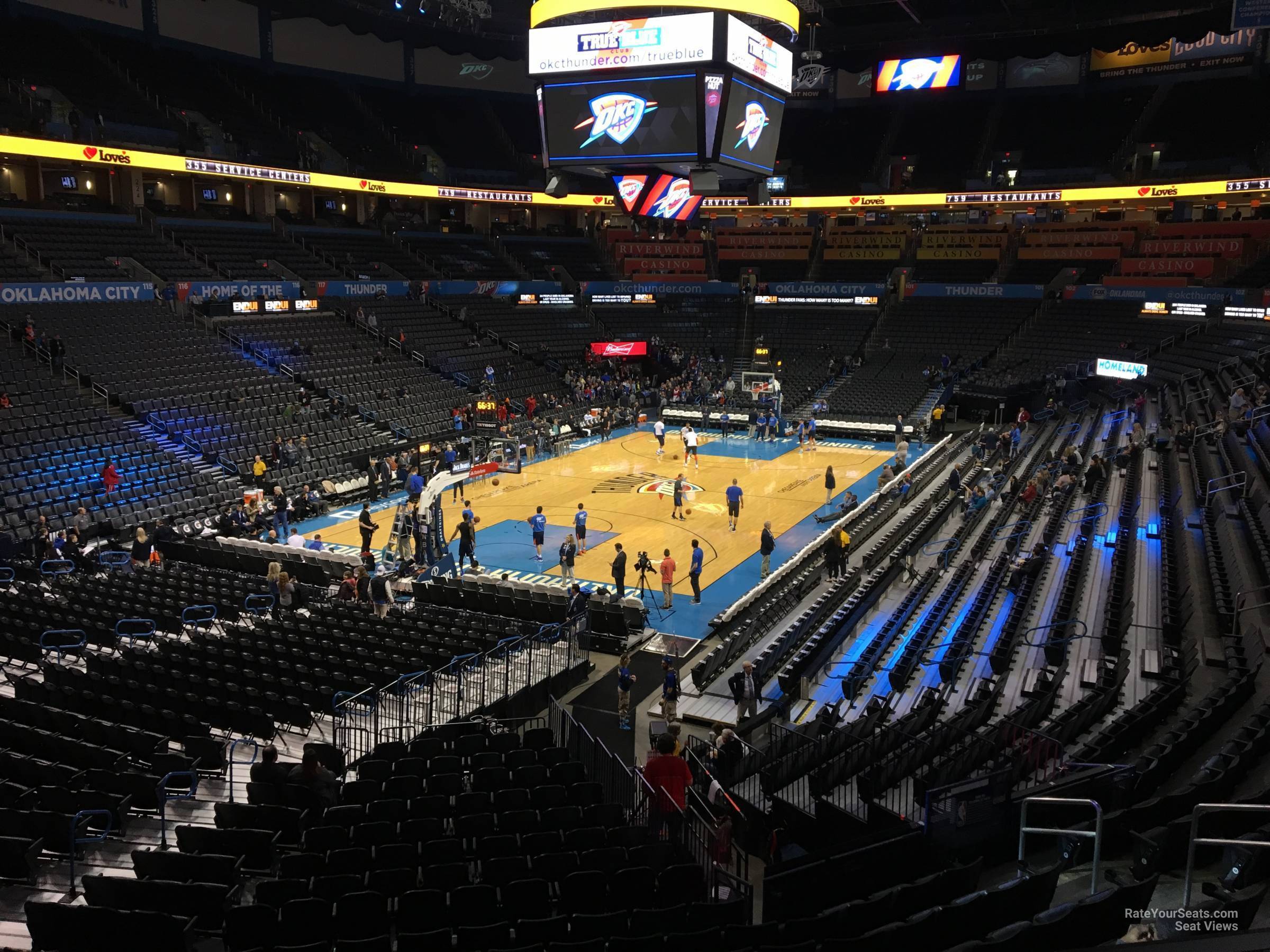 section 213, row a seat view  for basketball - paycom center
