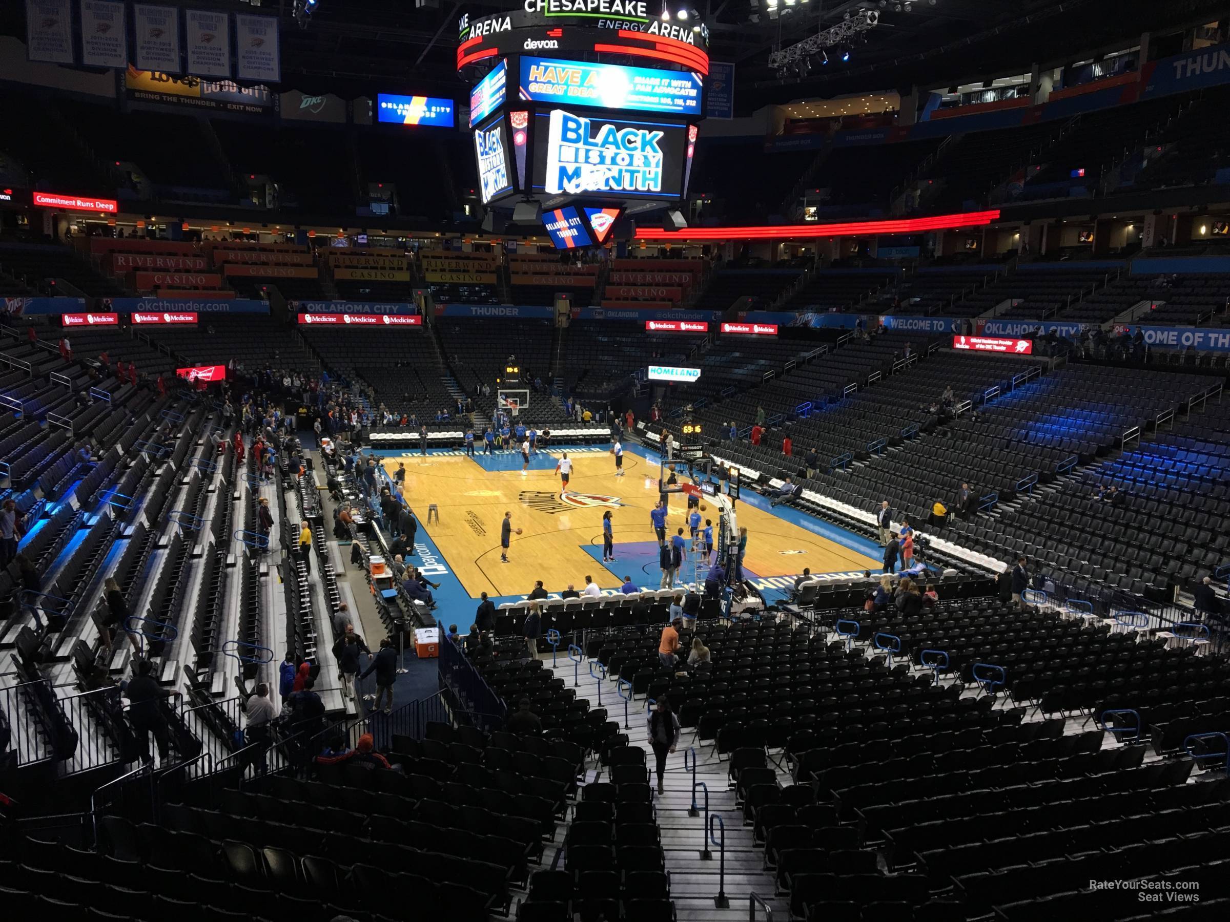 section 217, row a seat view  for basketball - paycom center