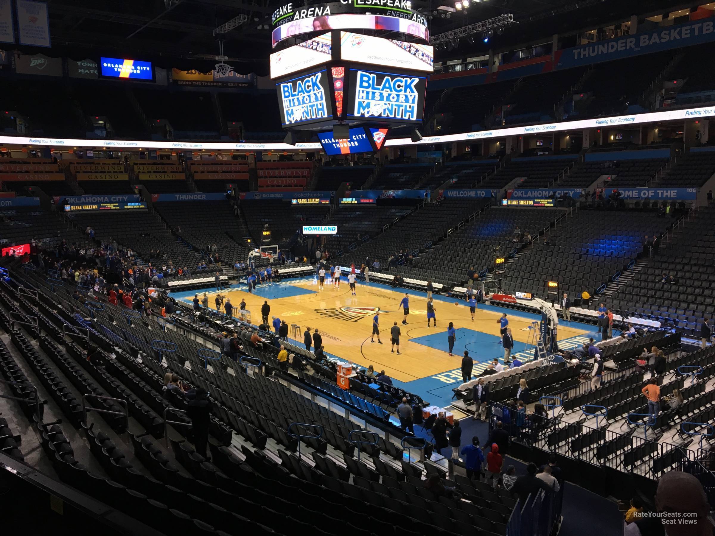 section 219, row a seat view  for basketball - paycom center