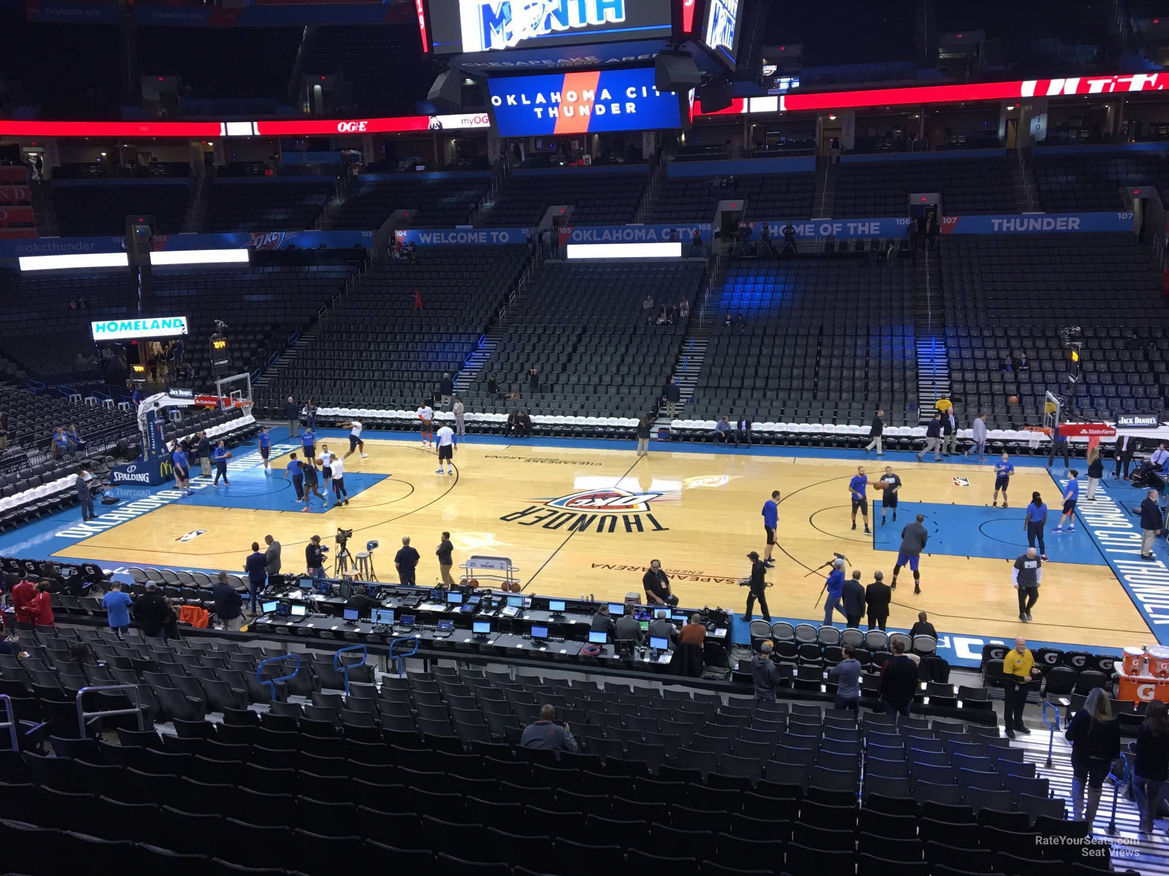 section 222, row a seat view  for basketball - paycom center