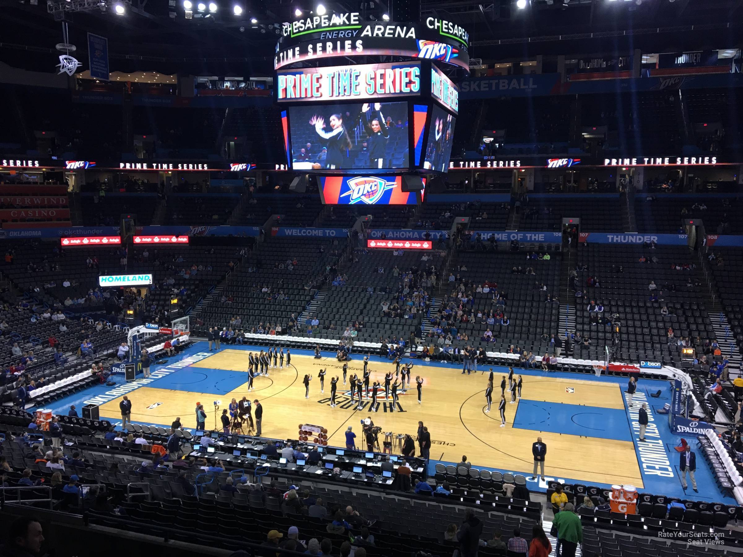 section 222, row h seat view  for basketball - paycom center