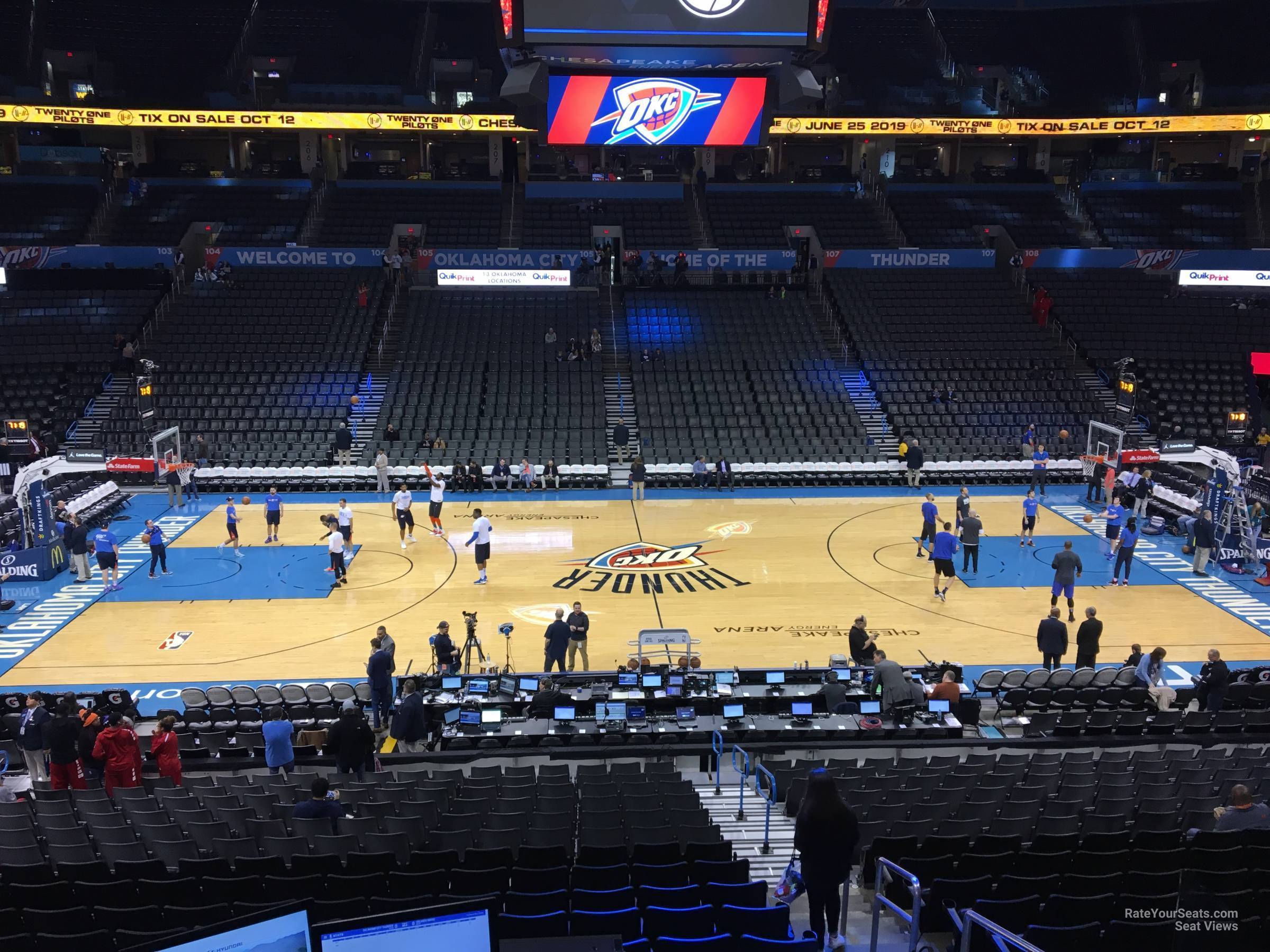 section 223, row a seat view  for basketball - paycom center