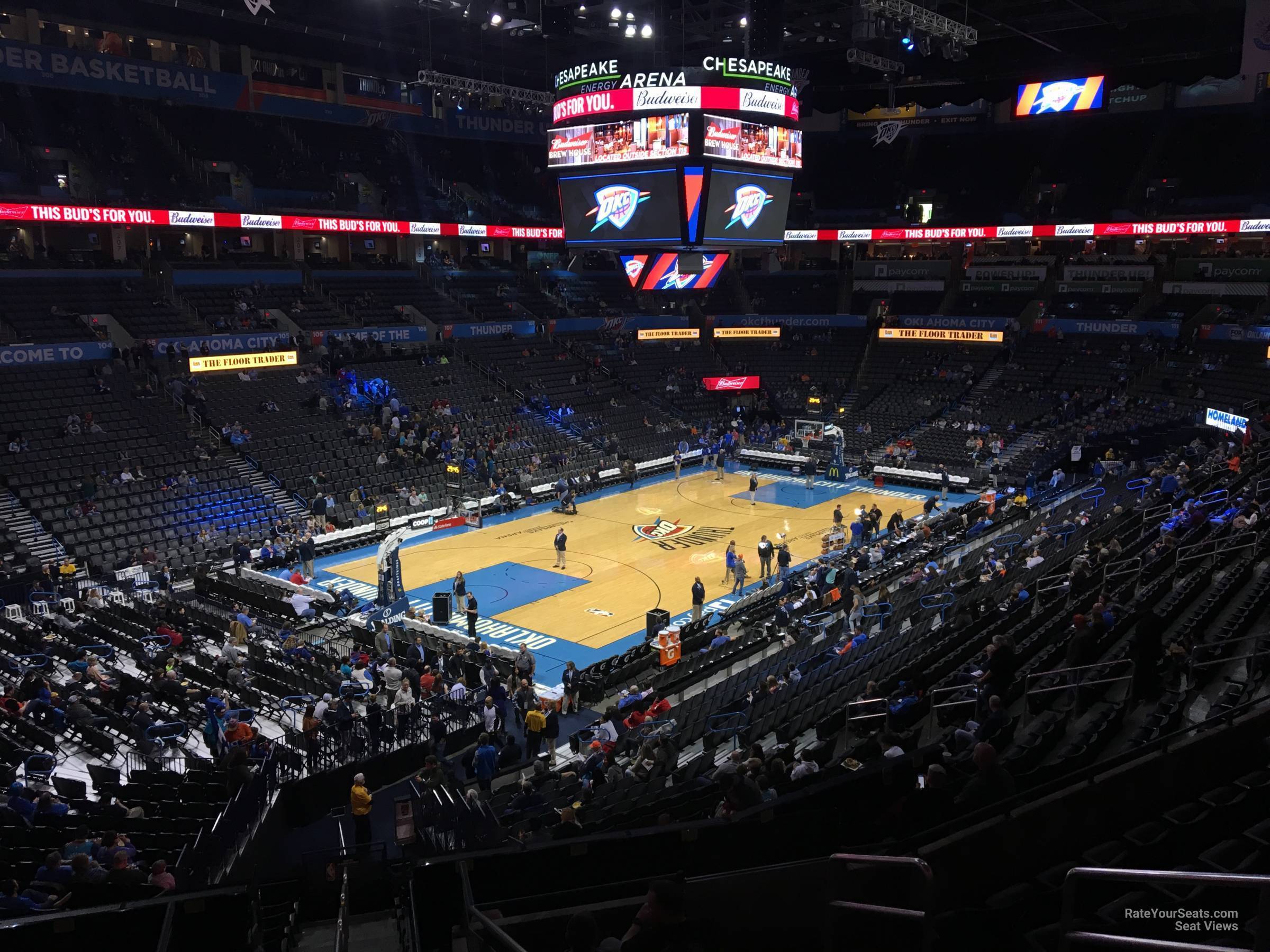 section 227, row h seat view  for basketball - paycom center