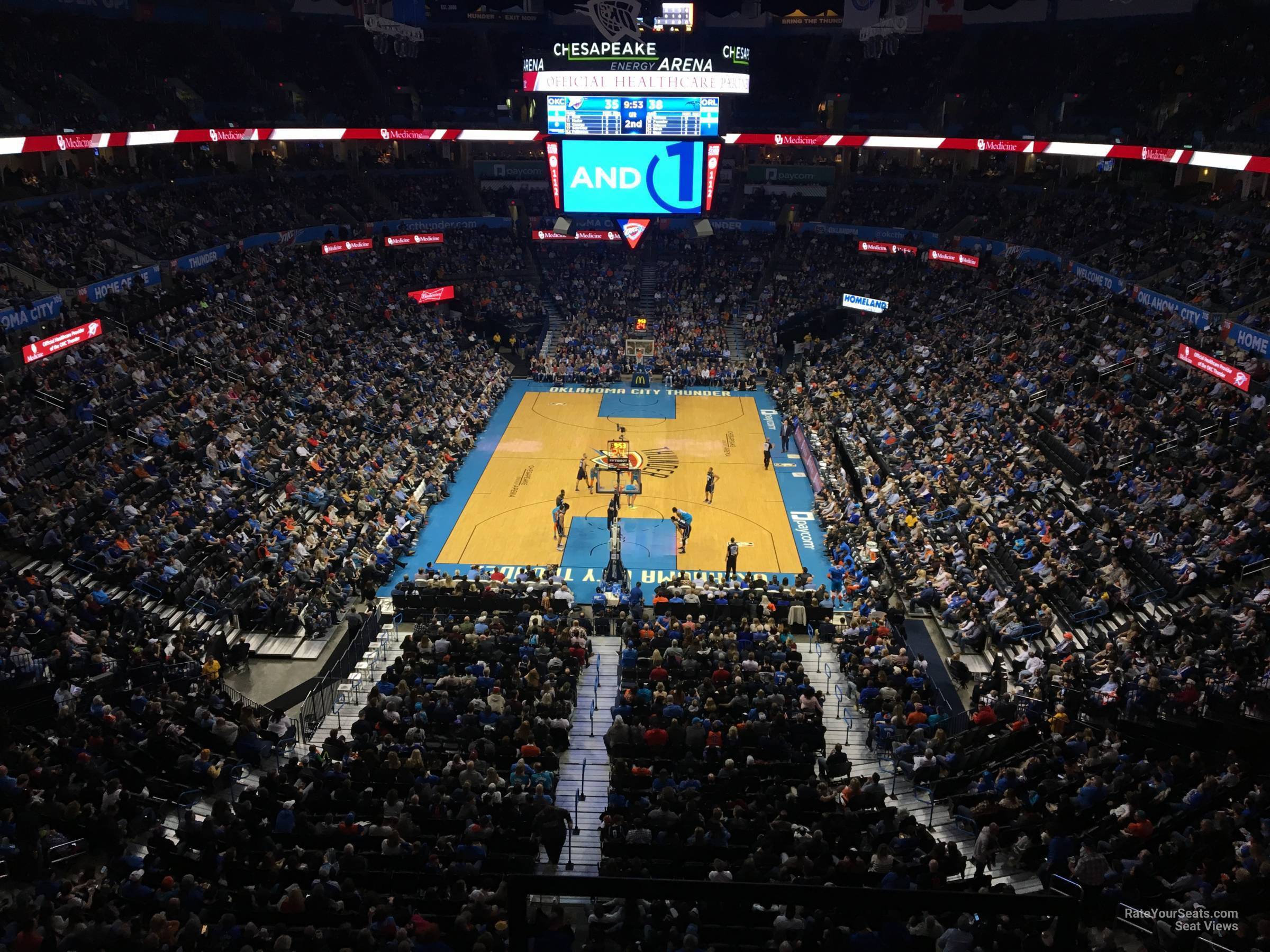 section 301, row a seat view  for basketball - paycom center