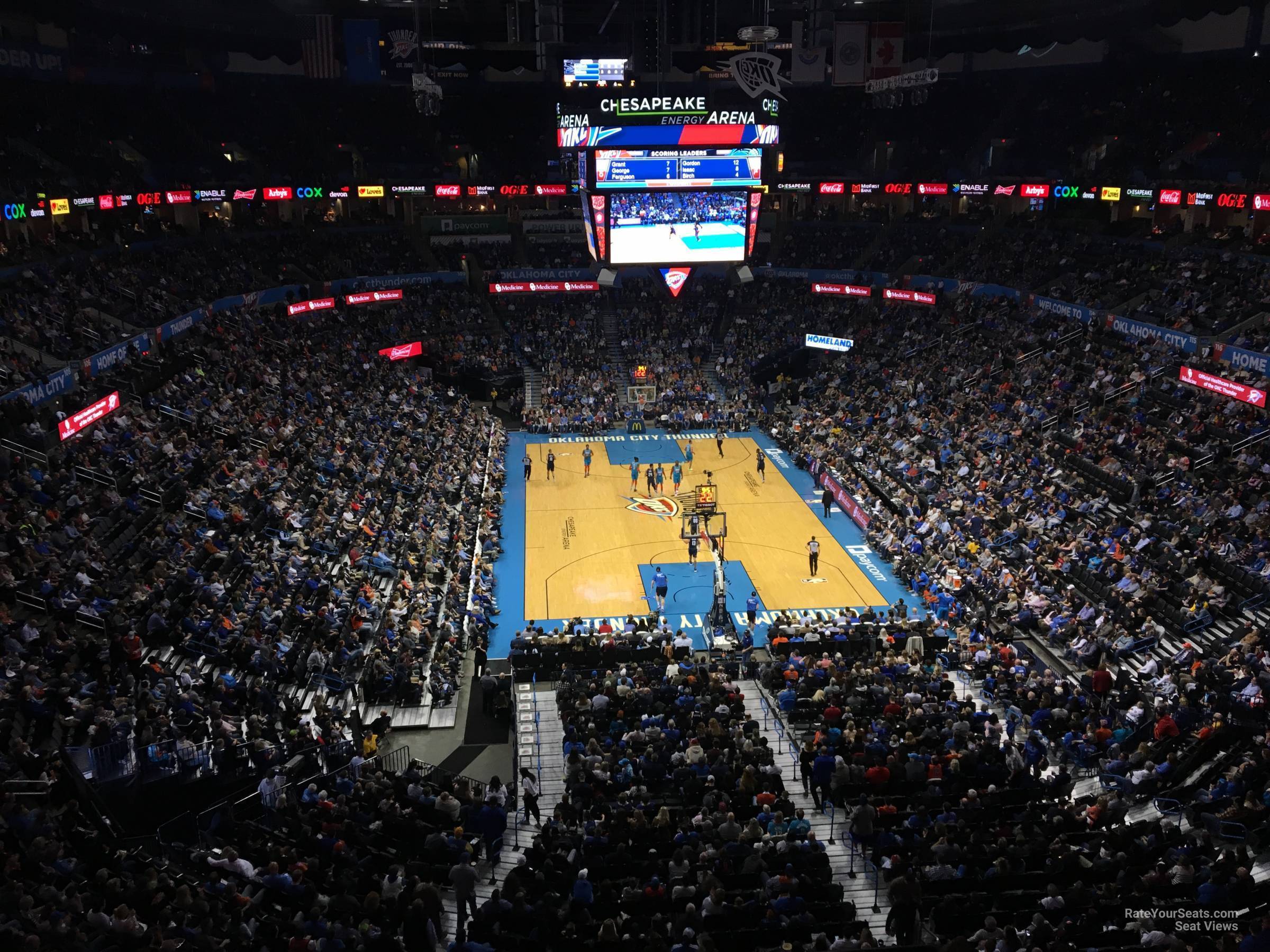 section 302, row a seat view  for basketball - paycom center